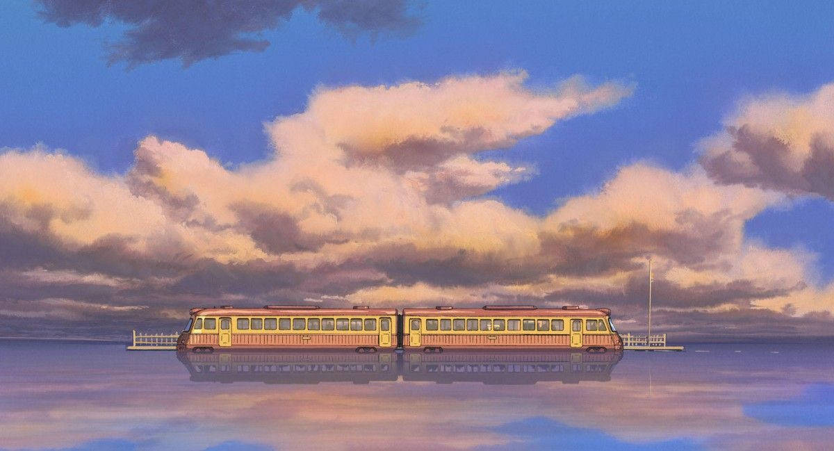 รถไฟทะเลสไตล์ซอฟท์เอสเธติก วอลเปเปอร์