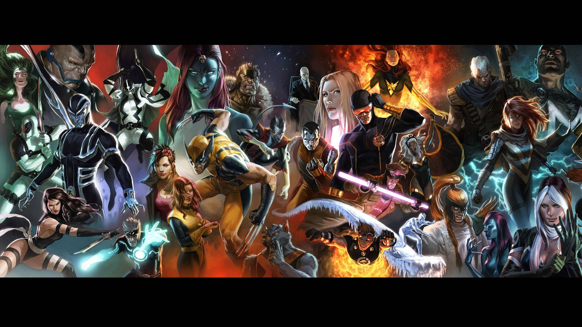 การ์ตูน Marvel รวมตัวละครทั้งฮีโร่และวายร้าย — มาร์เวล วอลเปเปอร์