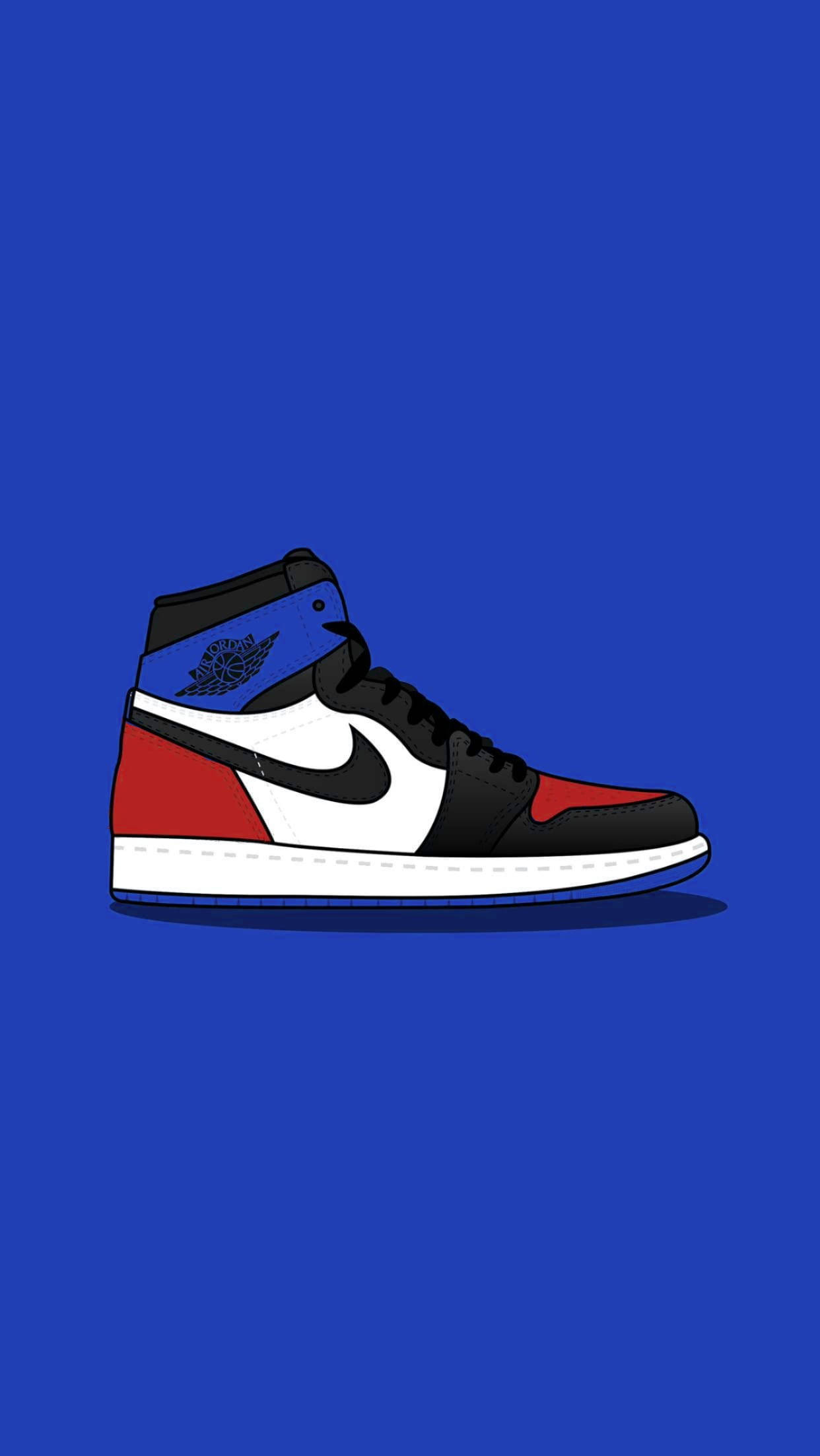 รองเท้า Nike การ์ตูนสีน้ำเงินเข้ม วอลเปเปอร์