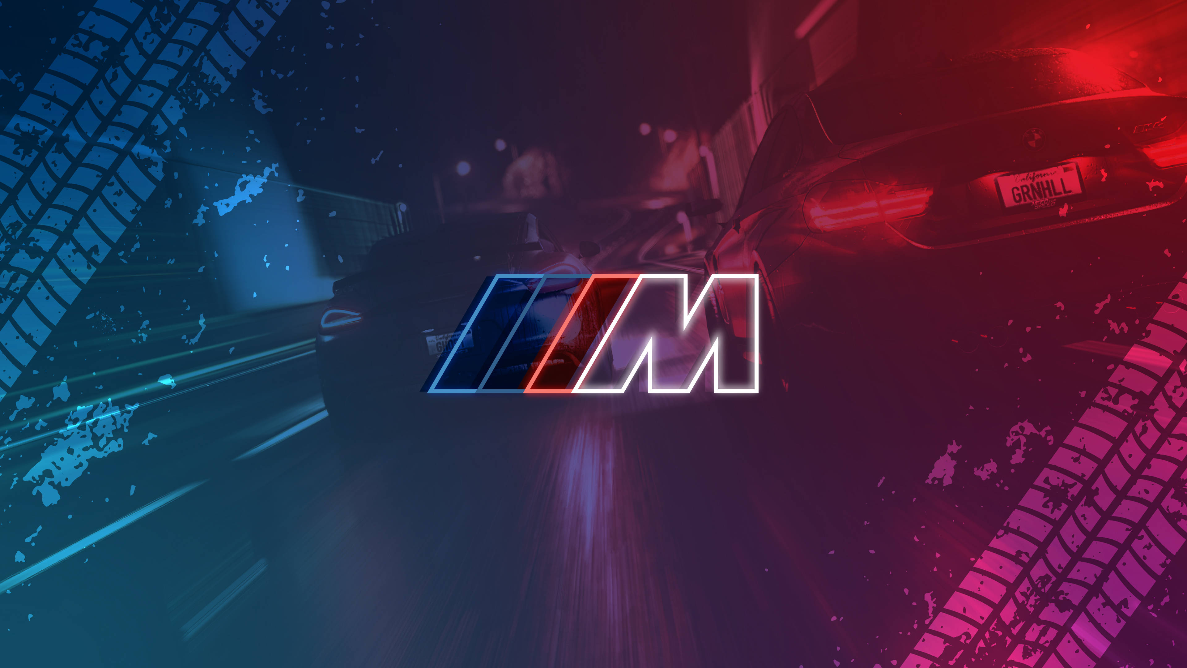 รอยล้อรถโลโก้ BMW M วอลเปเปอร์