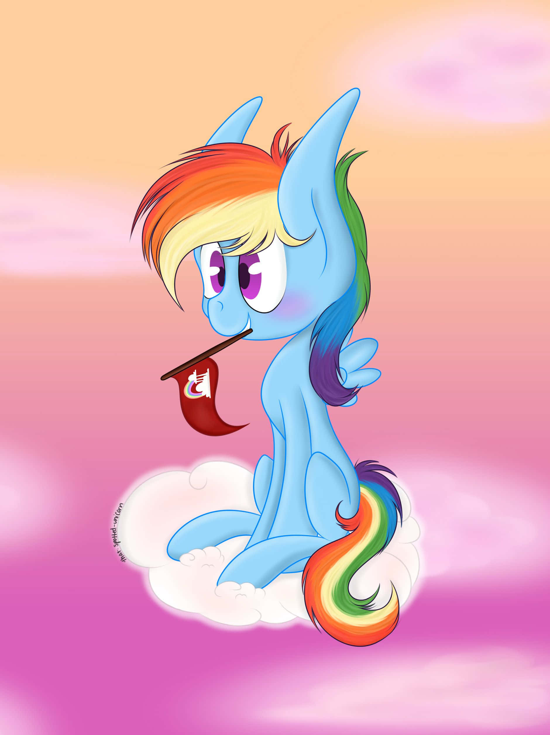 รูปน่ารักของยูนิคอร์นเรนโบว์แดชจาก My Little Pony วอลเปเปอร์