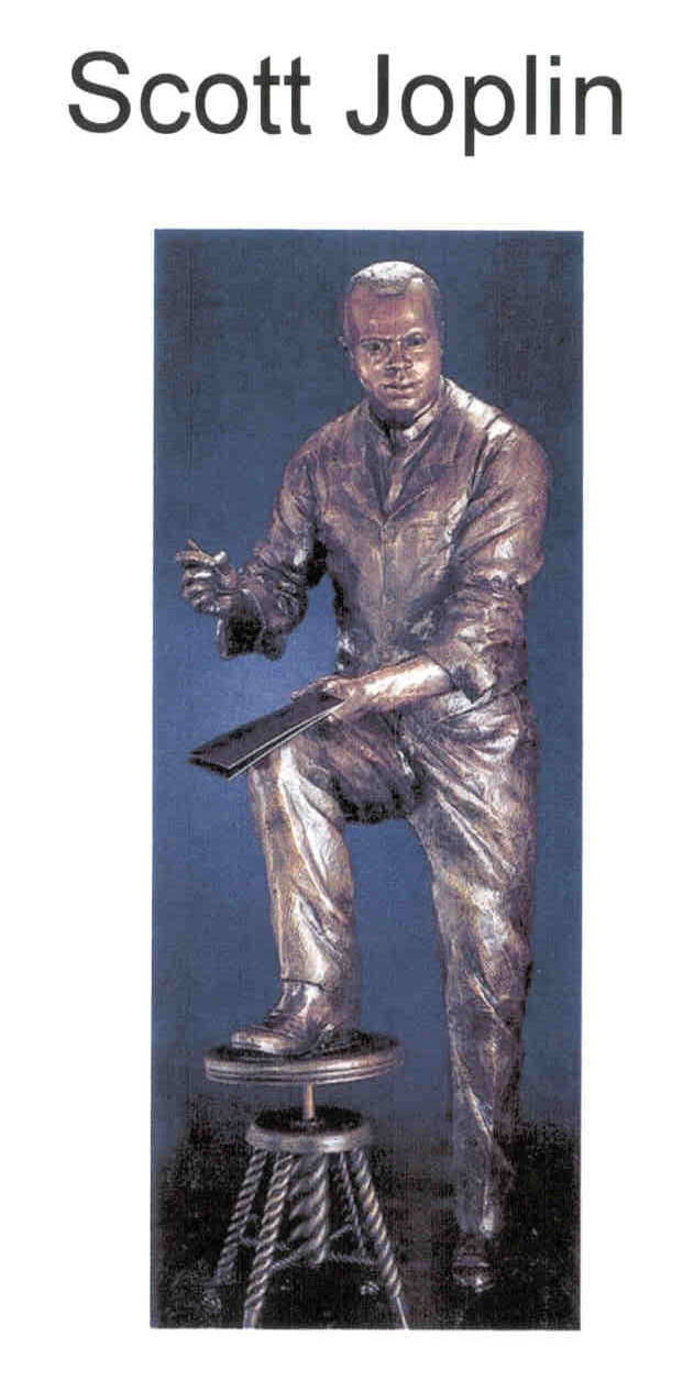 รูปปั้นทองสัมฤทธิ์ของ Scott Joplin ราชาแห่งแร็กไทม์ วอลเปเปอร์
