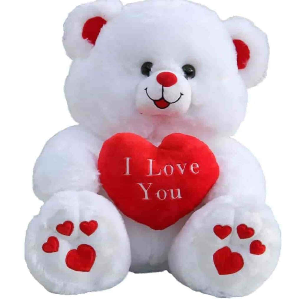 รูปหมีขาว "I LOVE YOU" วอลเปเปอร์