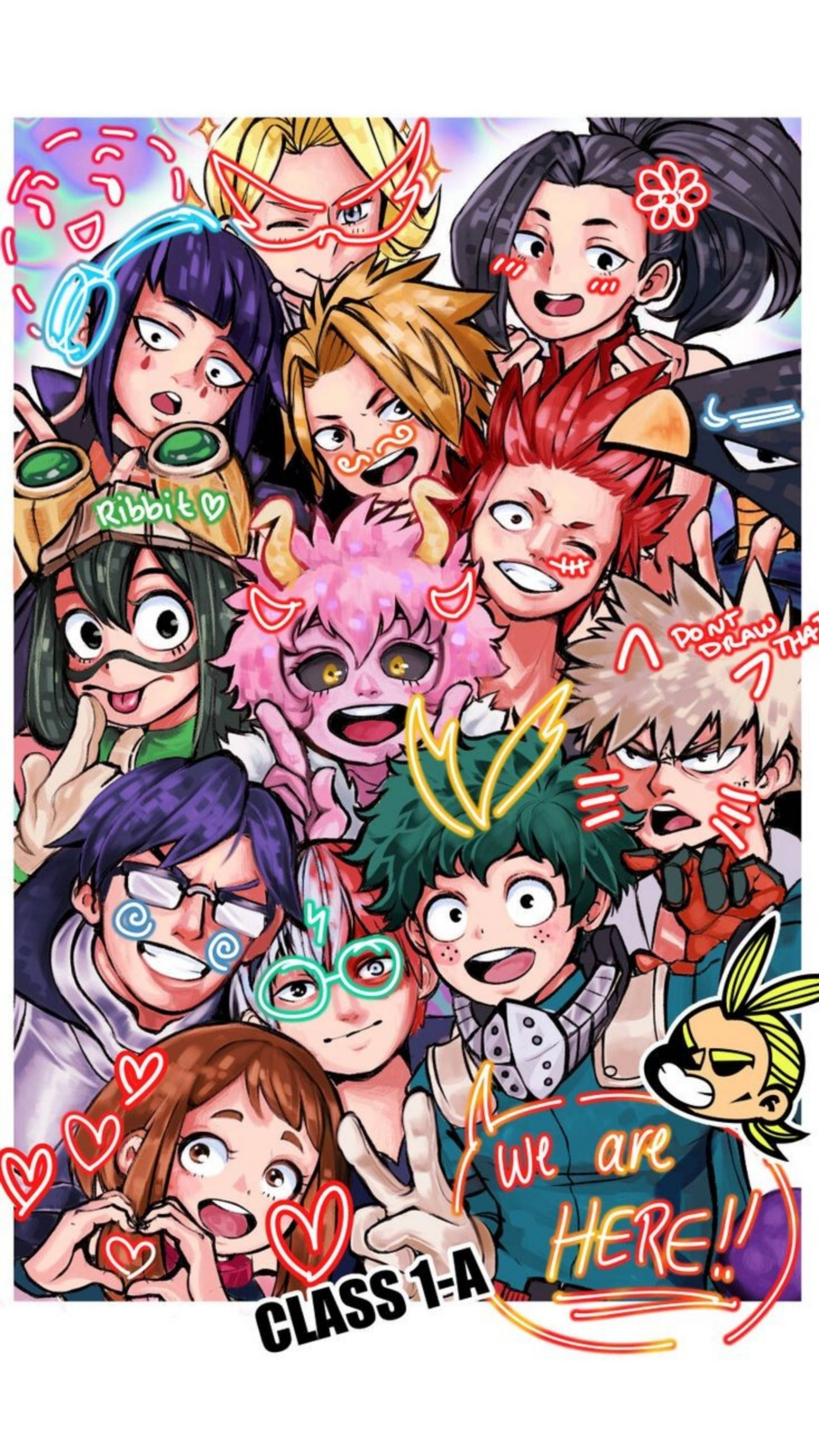 รูปหมู่คลาส 1-A My Hero Academia สำหรับ iPhone วอลเปเปอร์