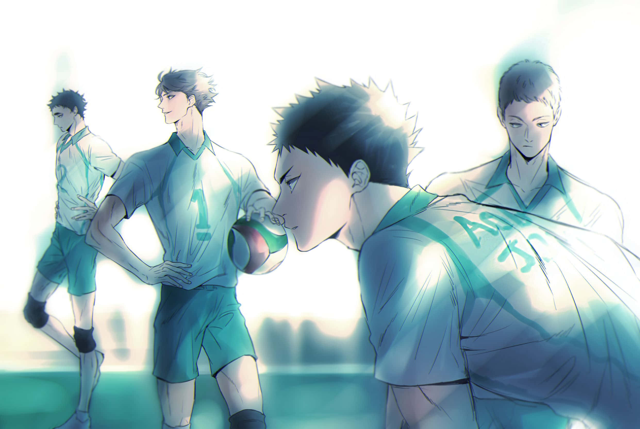 รูปแบบการเล่นวอลเลย์บอลของโรงเรียนอโอบะโจไซ วอลเปเปอร์