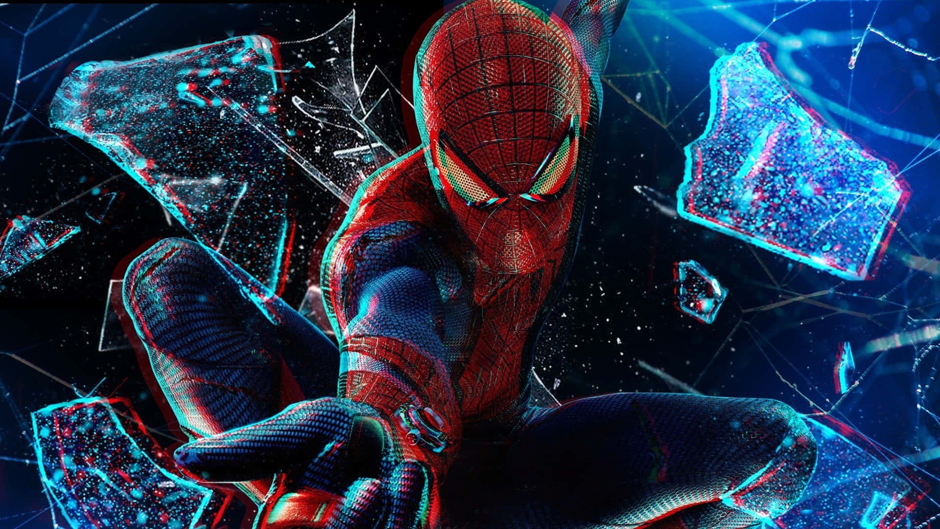 รูปโปรไฟล์ Spider-Man ทุบกระจก วอลเปเปอร์