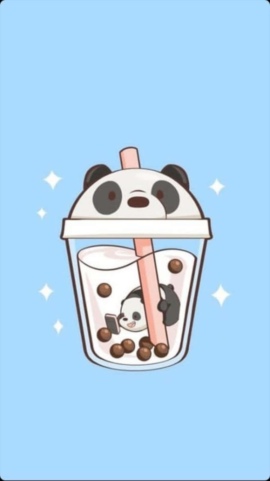รูปโปรไฟล์น่ารักหมีแพนด้าในชานม วอลเปเปอร์