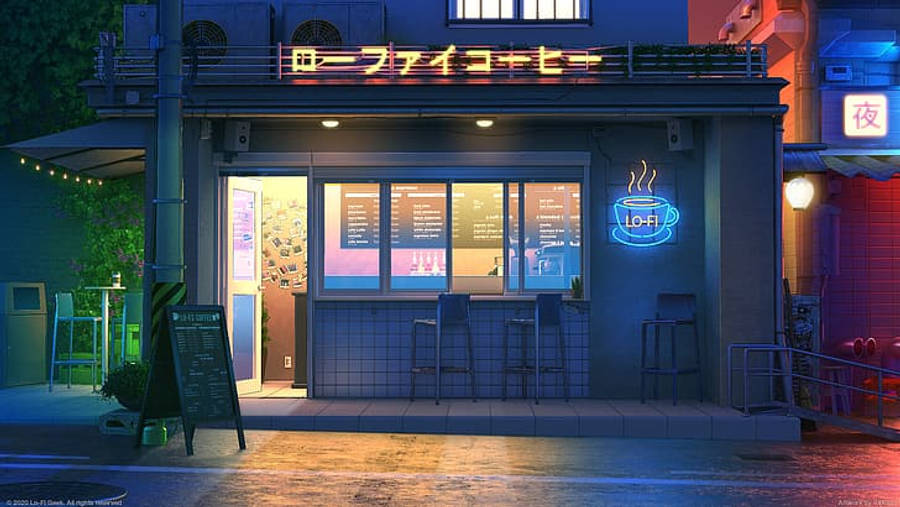 ร้านกาแฟ 4K Lo Fi วอลเปเปอร์