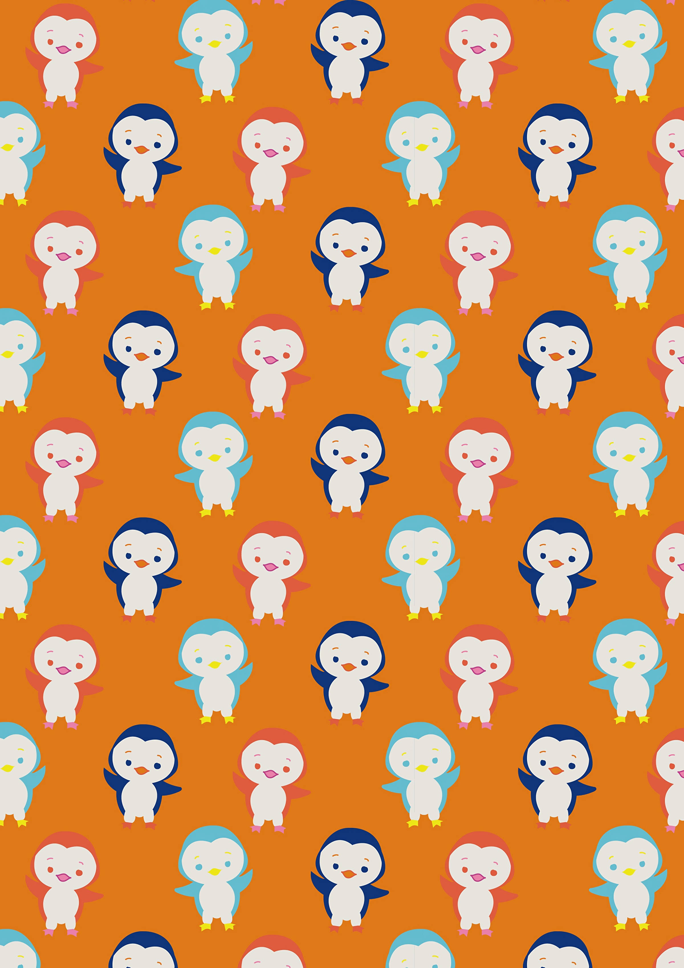 ลวดลายน่ารักของเพนกวิน วอลเปเปอร์