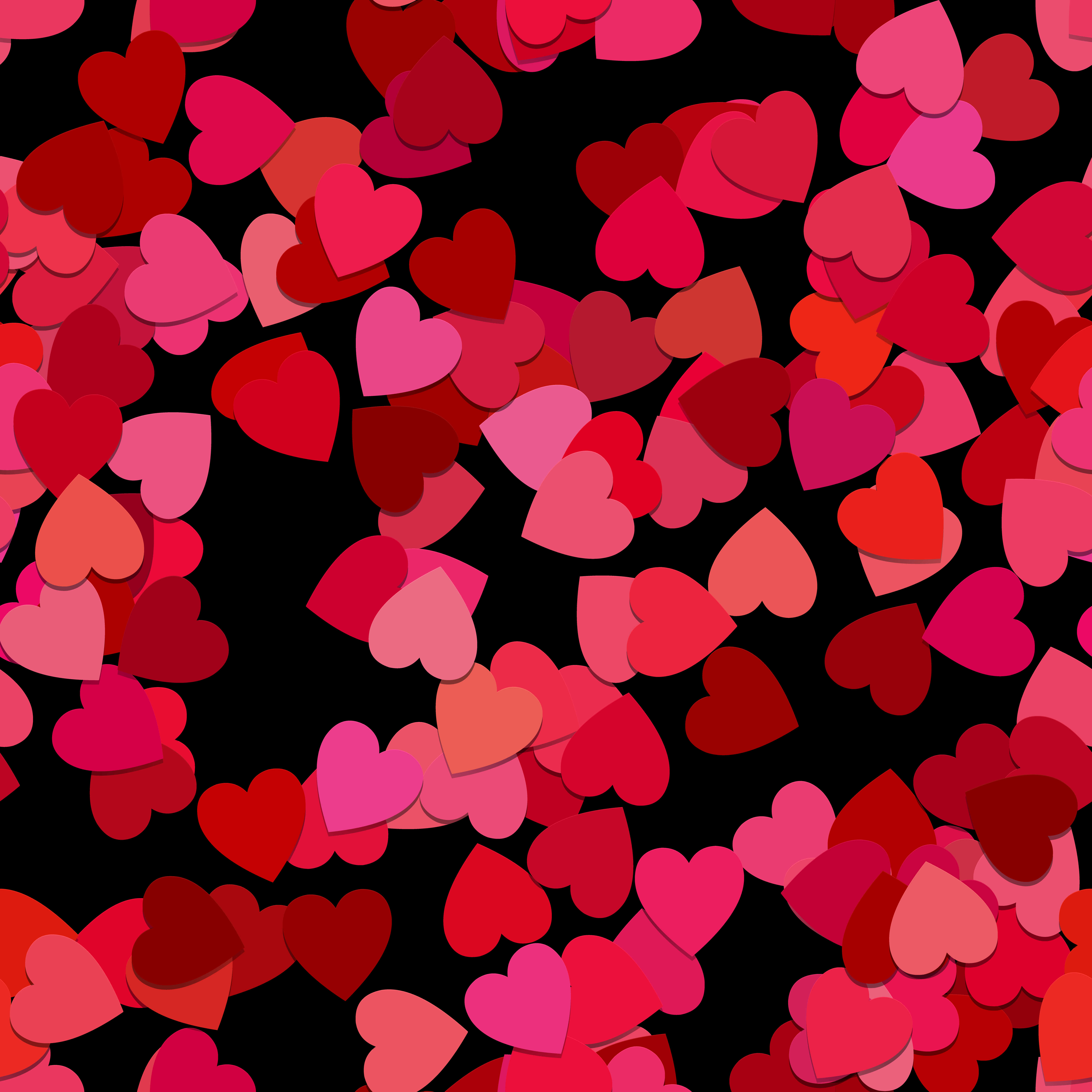 ลวดลายรูปหัวใจสีแดงและชมพู วอลเปเปอร์
