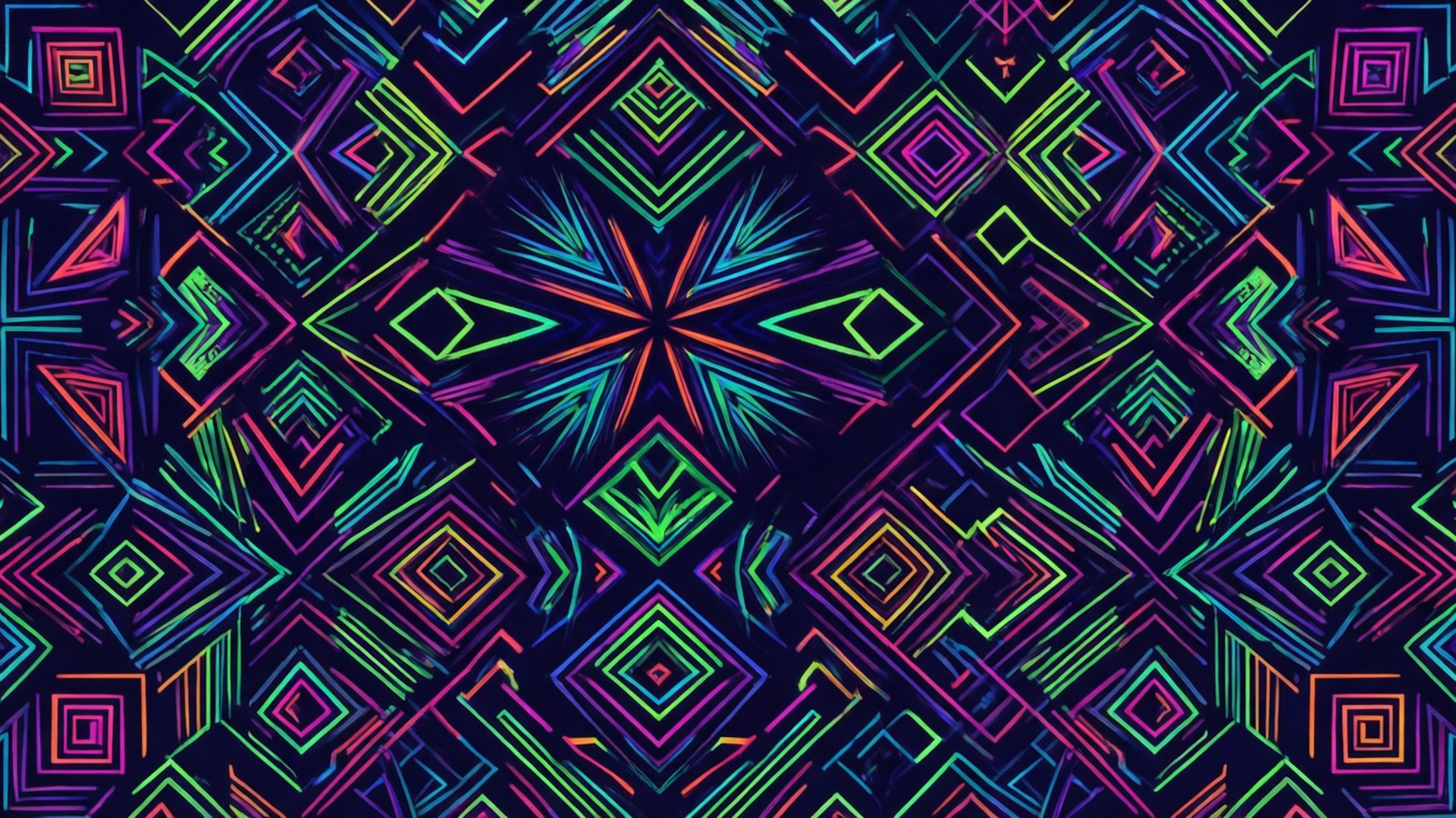 ลวดลายเรขาคณิตนีออน วอลเปเปอร์