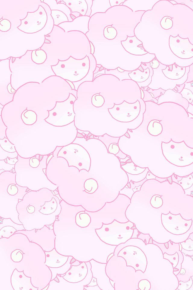 ลวดลายแกะสีชมพูน่ารักแบบไร้รอยต่อ วอลเปเปอร์