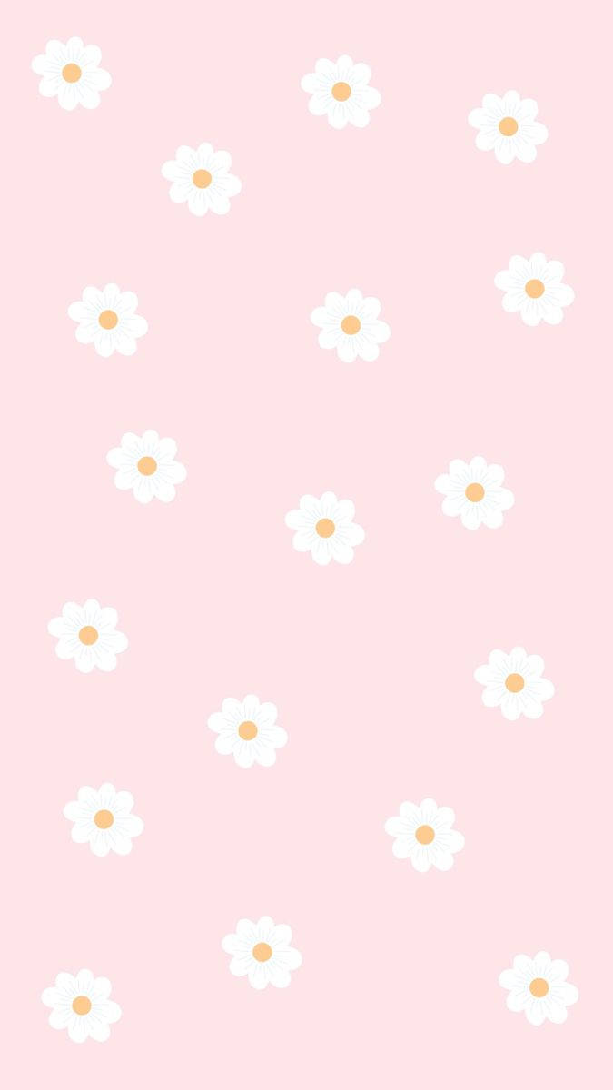 ลายดอกไม้คาวาอี้สีชมพูแบบไร้รอยต่อ วอลเปเปอร์