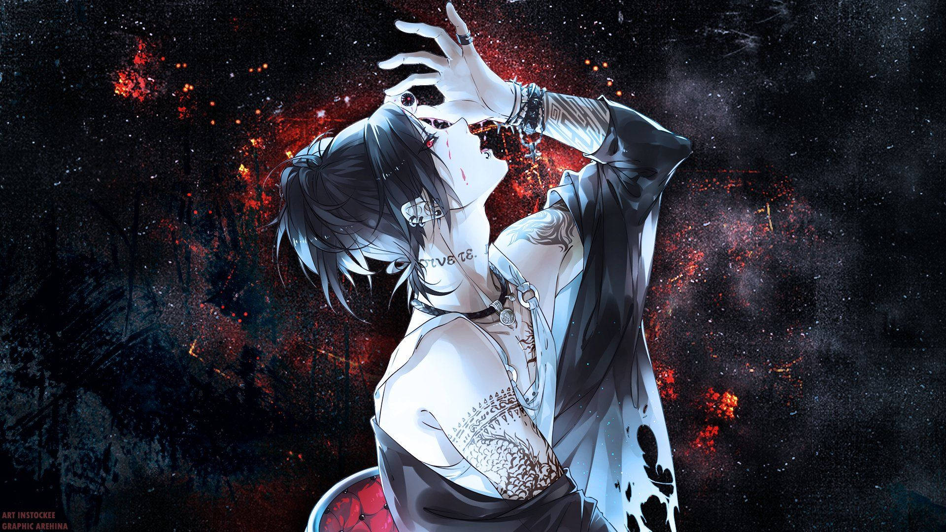 ลายสักของจูโซจาก Tokyo Ghoul วอลเปเปอร์
