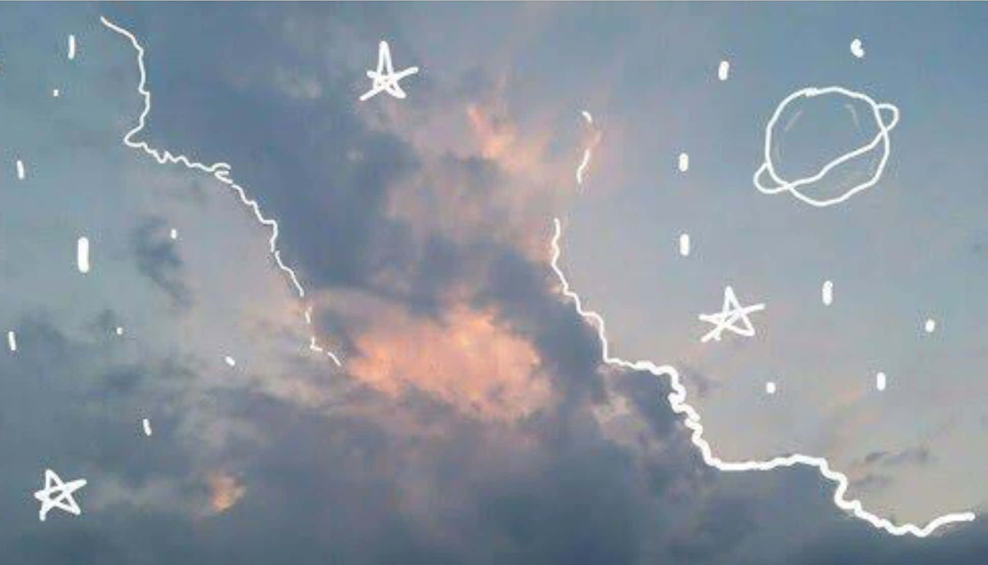 ลายเส้นดวงดาวสวยๆ บนท้องฟ้าสำหรับแล็ปท็อป วอลเปเปอร์