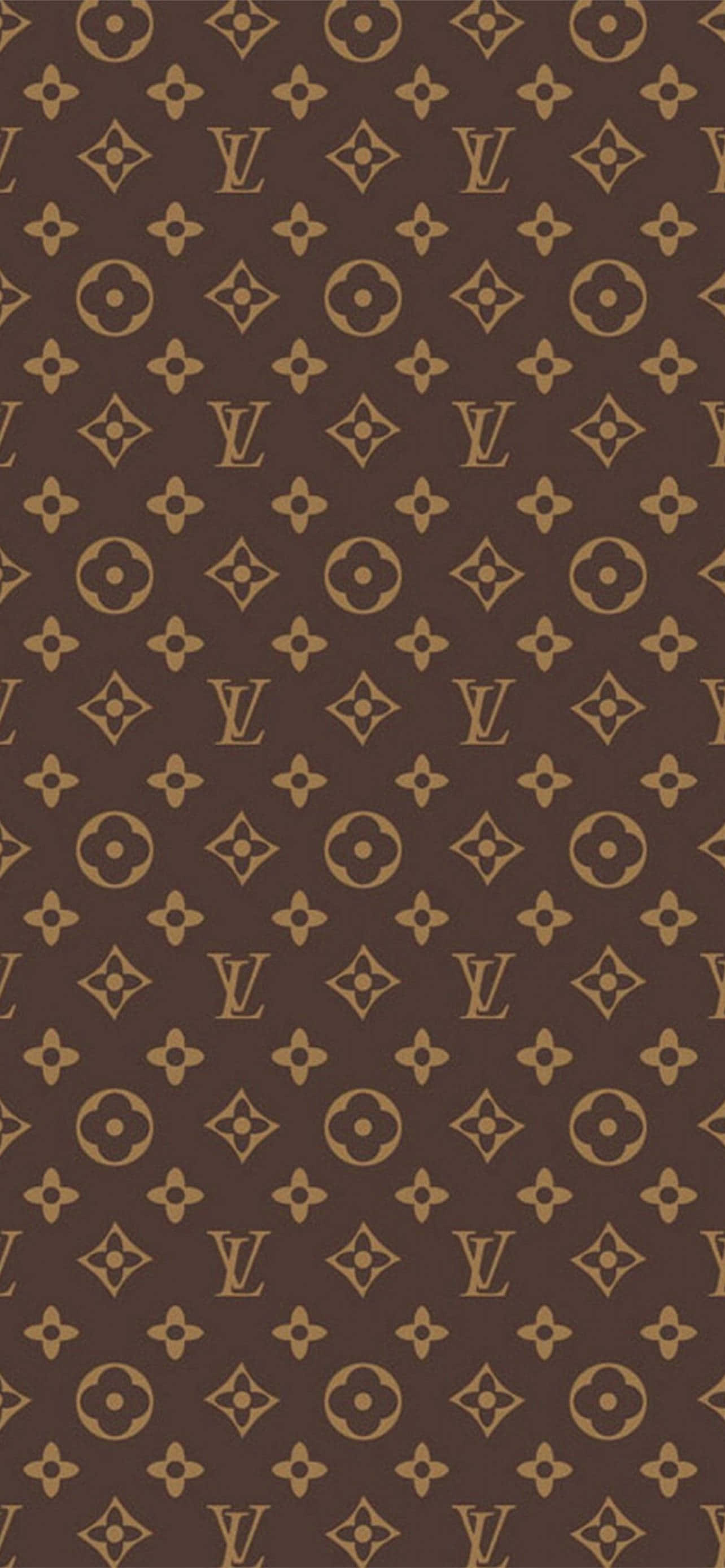 ลายโมโนแกรมของ Louis Vuitton สีน้ำตาลและทอง วอลเปเปอร์