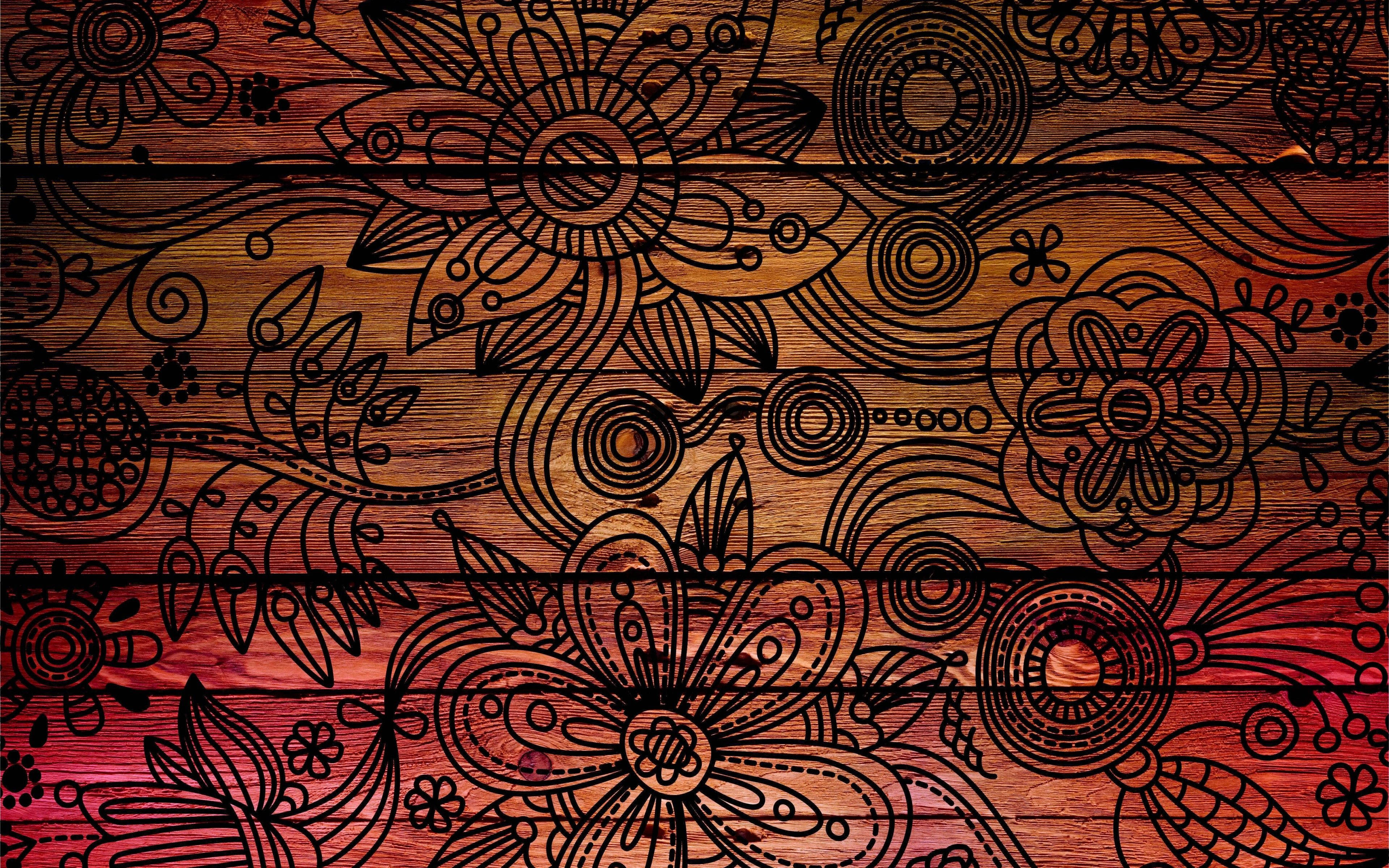 ลายไม้ดอกไม้สุดเท่ วอลเปเปอร์