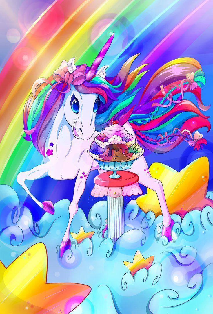 ลิซ่า แฟรงค์ ยูนิคอร์นกับไอศกรีม วอลเปเปอร์