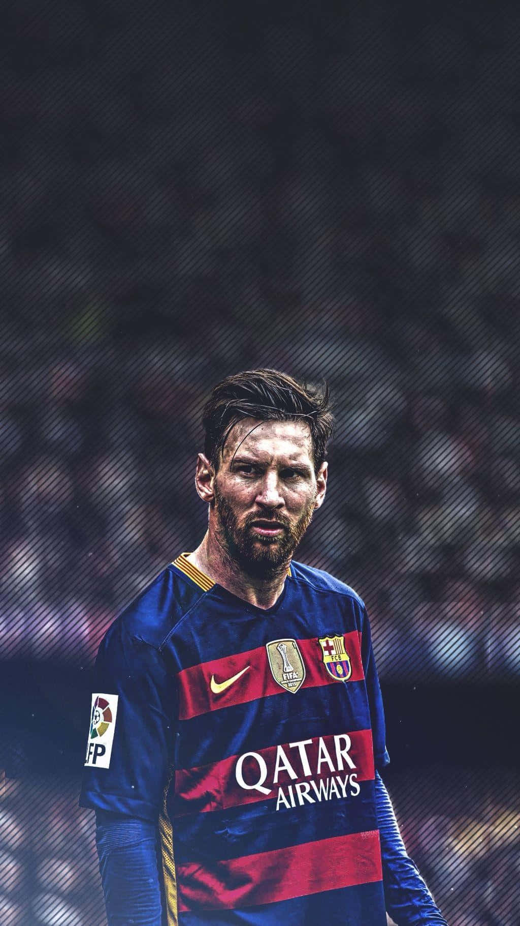 ลิโอเนล เมสซี นักฟุตบอลที่ยิ่งใหญ่ที่สุดในโลกในสีเสื้อประจำตัวของเอฟซี บาร์เซโลนา วอลเปเปอร์
