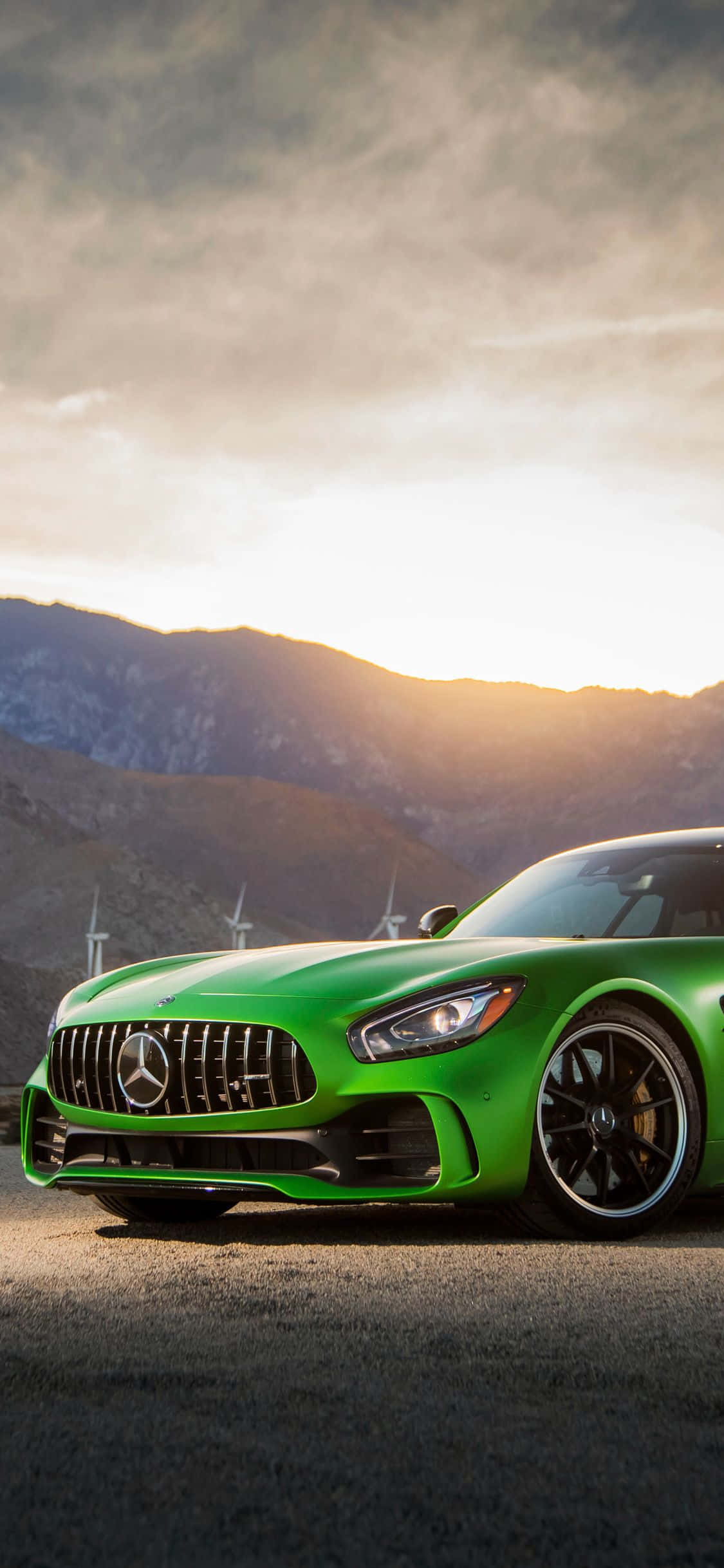 พื้นหลัง Android Amg Gt-r เขียว Sunrise วอลเปเปอร์