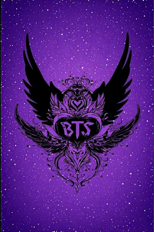 วอลเปเปอร์ BTS สีม่วงและดำสวยฝันมีปีกสไตล์ วอลเปเปอร์