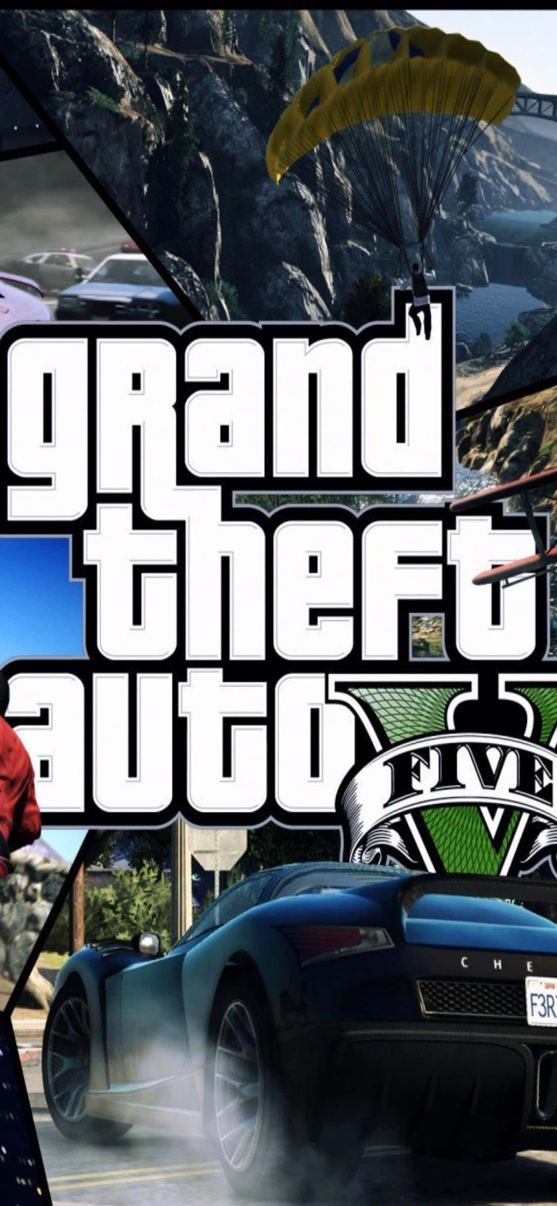 วอลเปเปอร์ Grand Theft Auto V สำหรับ iPhone X พร้อมยานพาหนะ วอลเปเปอร์