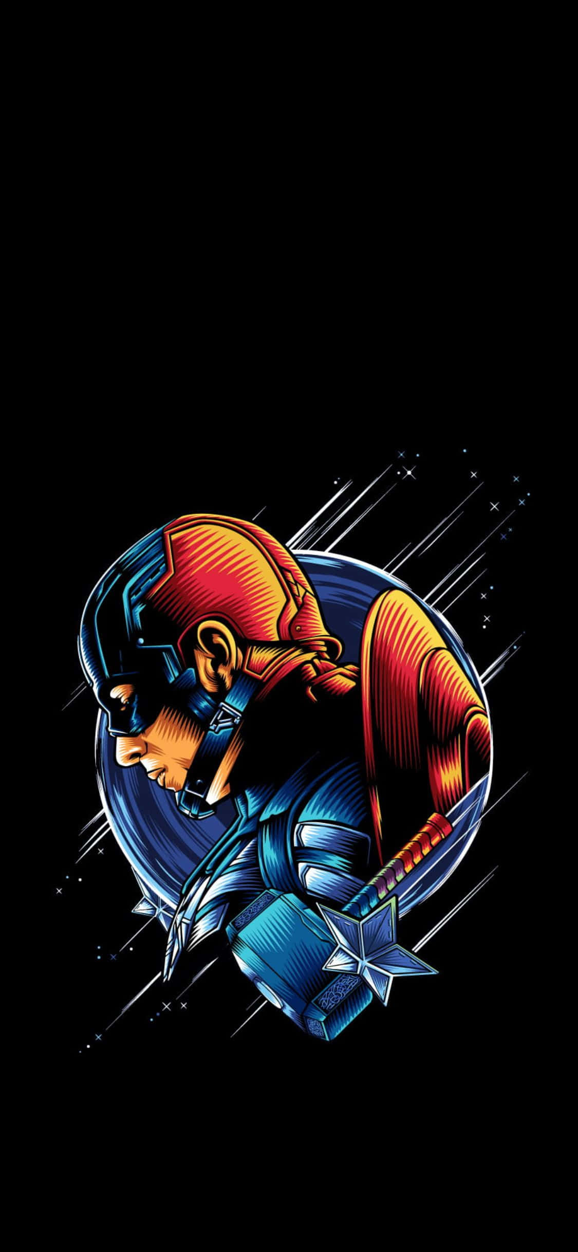 วอลเปเปอร์ iPhone XS Avengers กัปตันอเมริกาดิจิทัลอาร์ต วอลเปเปอร์
