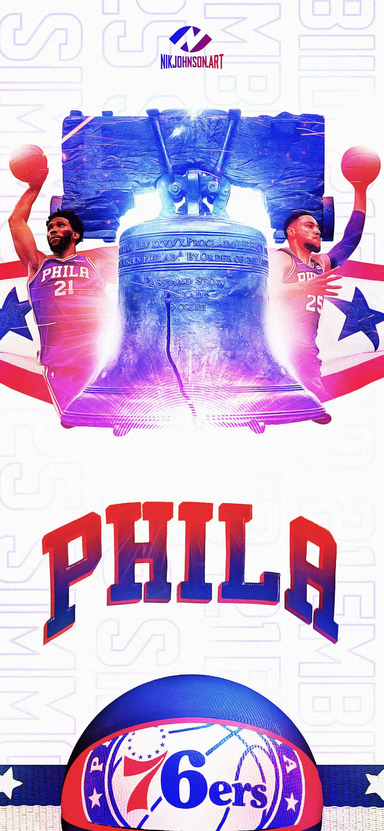 วอลเปเปอร์ iPhone อย่างเป็นทางการของ 76ers วอลเปเปอร์