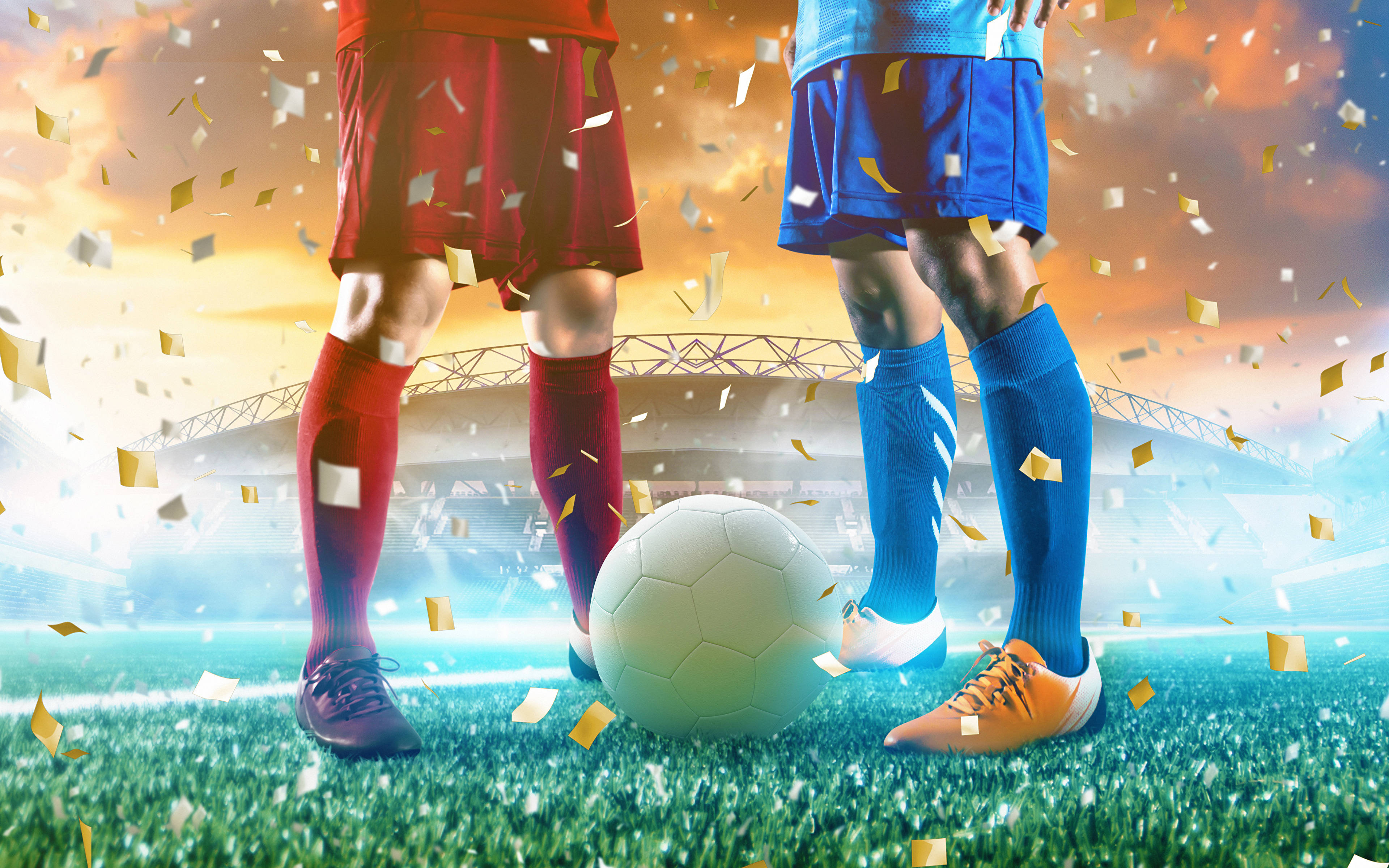 วอลเปเปอร์ฟุตบอลสุดเท่ สีฟ้าแดงขาว วอลเปเปอร์