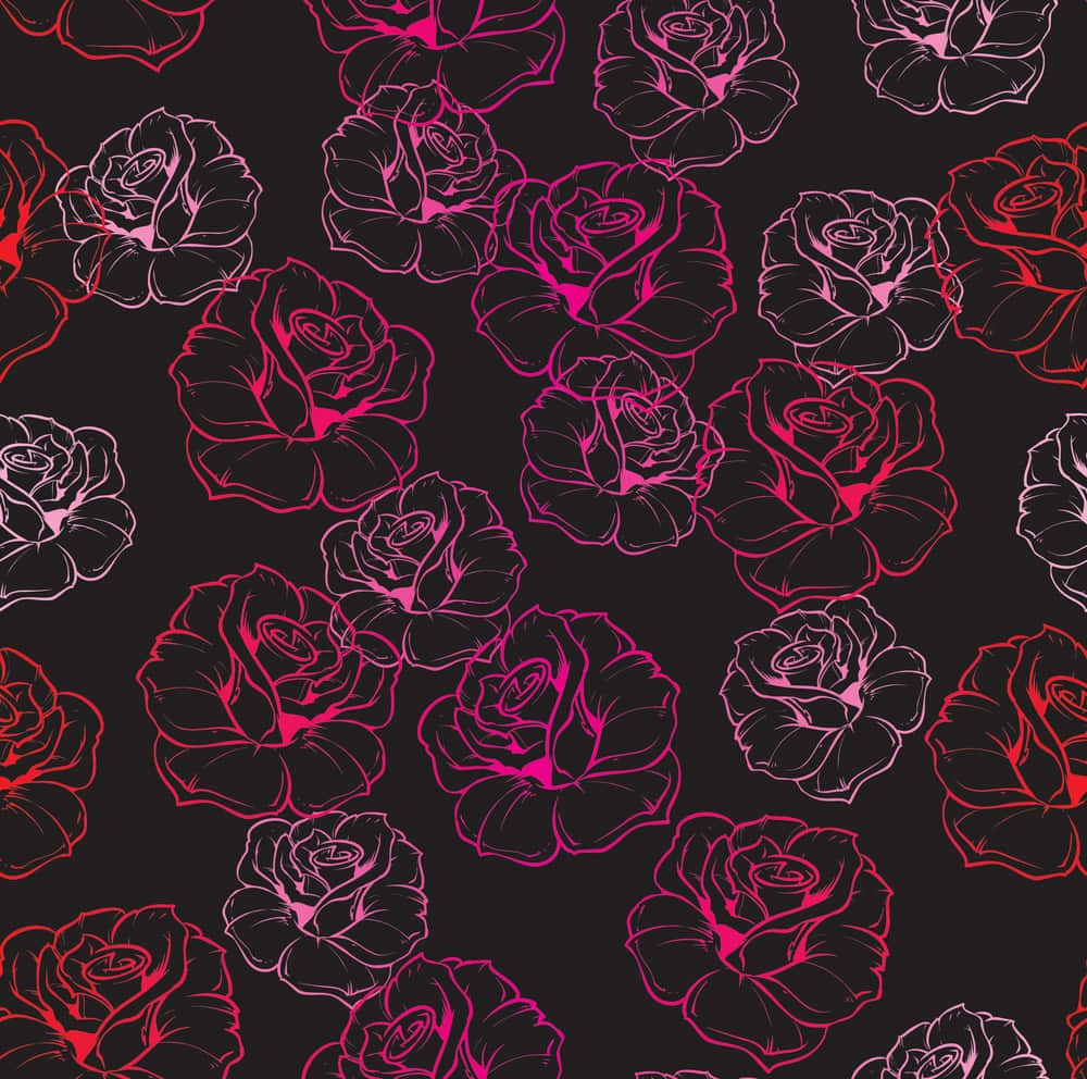 วอลเปเปอร์ลายดอกไม้สีเข้มสำหรับพื้นหลัง วอลเปเปอร์