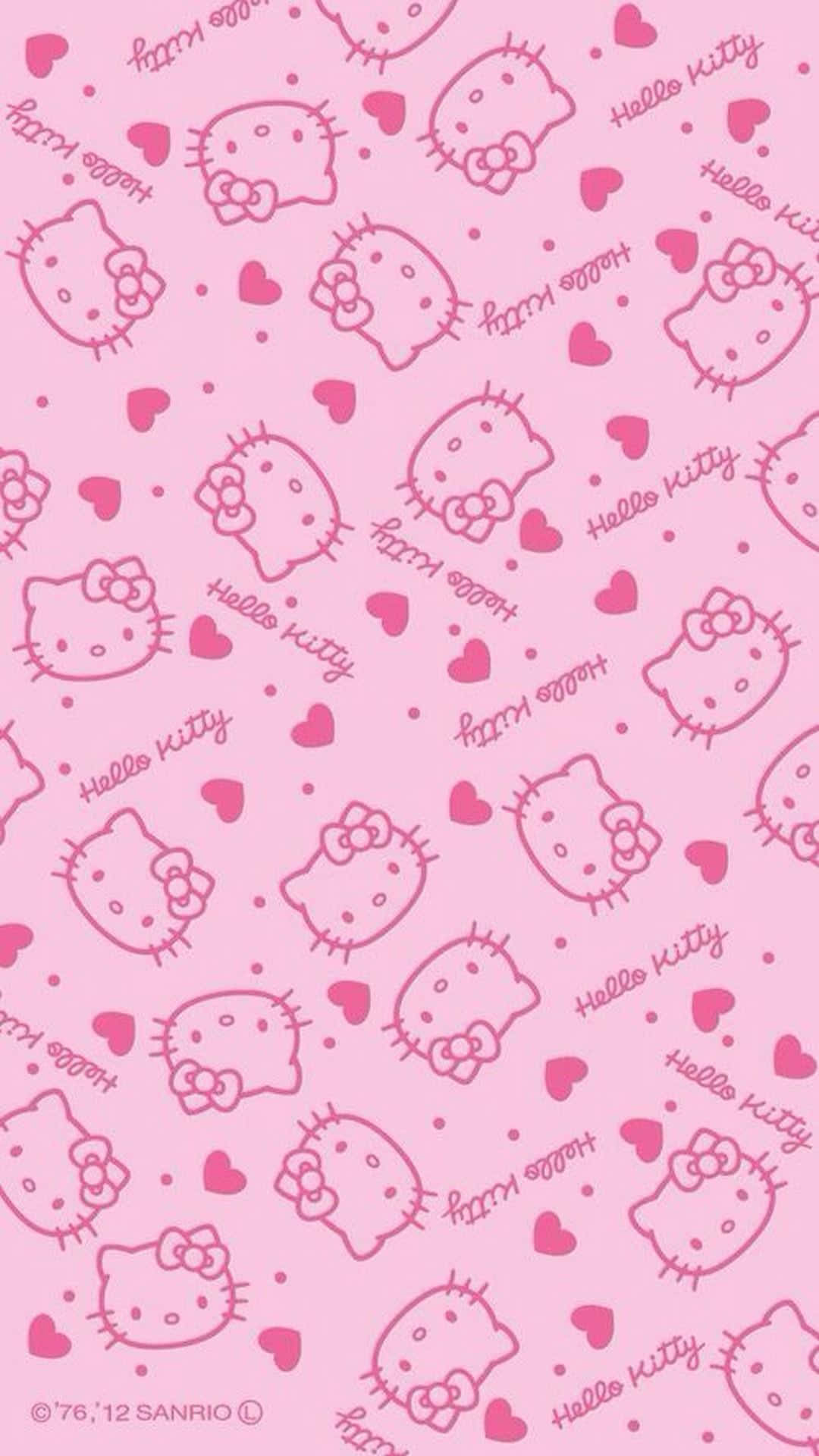 วอลเปเปอร์ลายน่ารักคิตตี้สีชมพูหัวใจ — ฮัลโลวีนคิตตี้ GIF วอลเปเปอร์