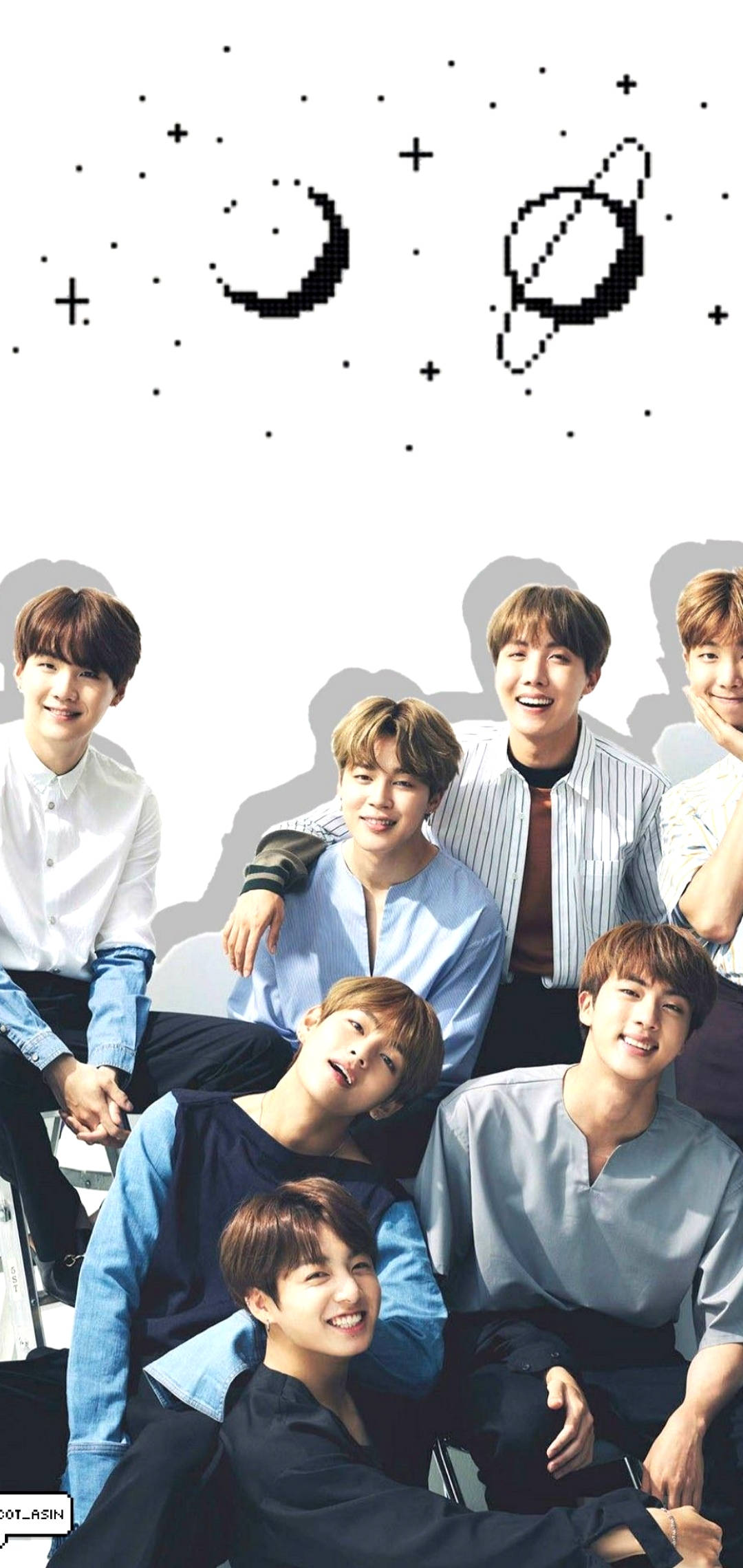 วอลเปเปอร์ล็อคสกรีน Pixel Space BTS วอลเปเปอร์