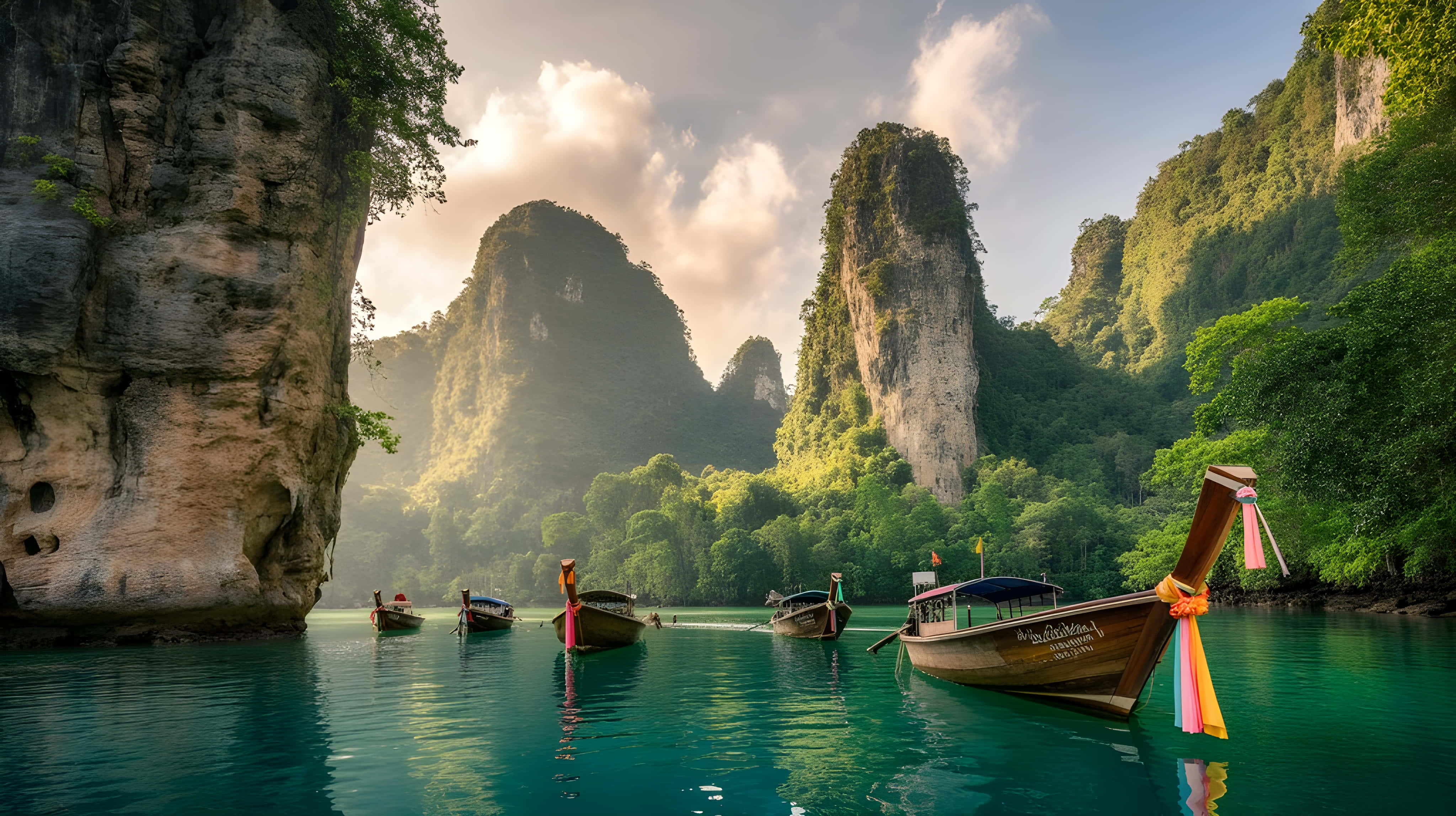 วอลเปเปอร์หินปูนคาสต์สวยงามและเรือหางยาว วอลเปเปอร์