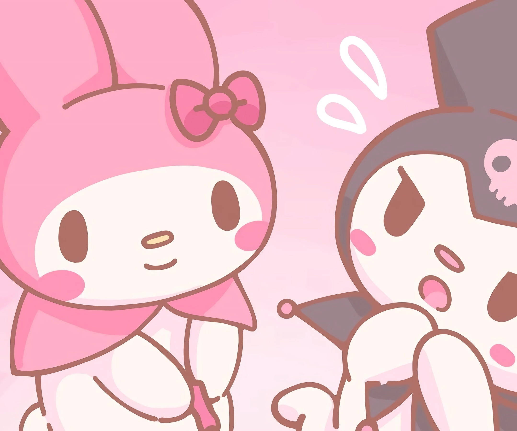วอลเปเปอร์เดสก์ท็อปน่ารัก My Melody Kuromi วอลเปเปอร์