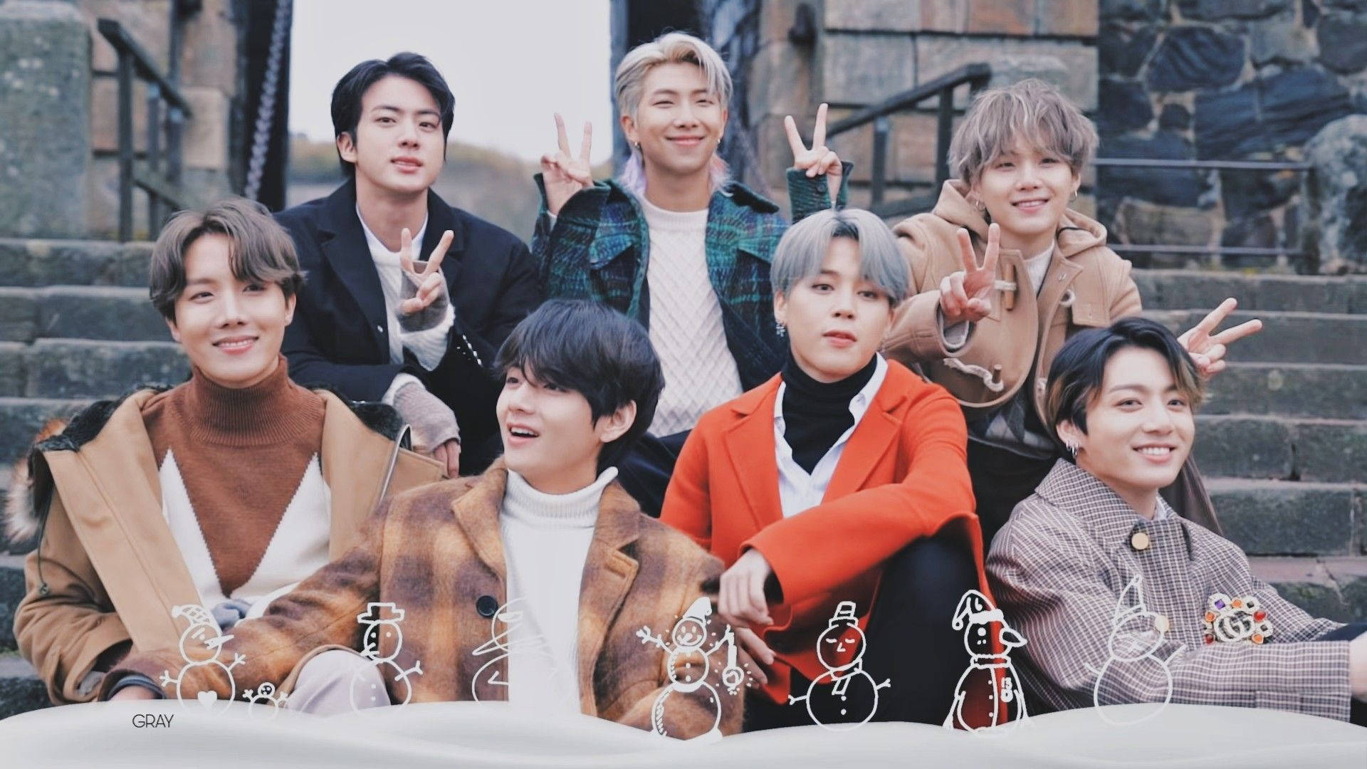 วอลเปเปอร์เดสก์ท็อป BTS สโนว์แมน วอลเปเปอร์