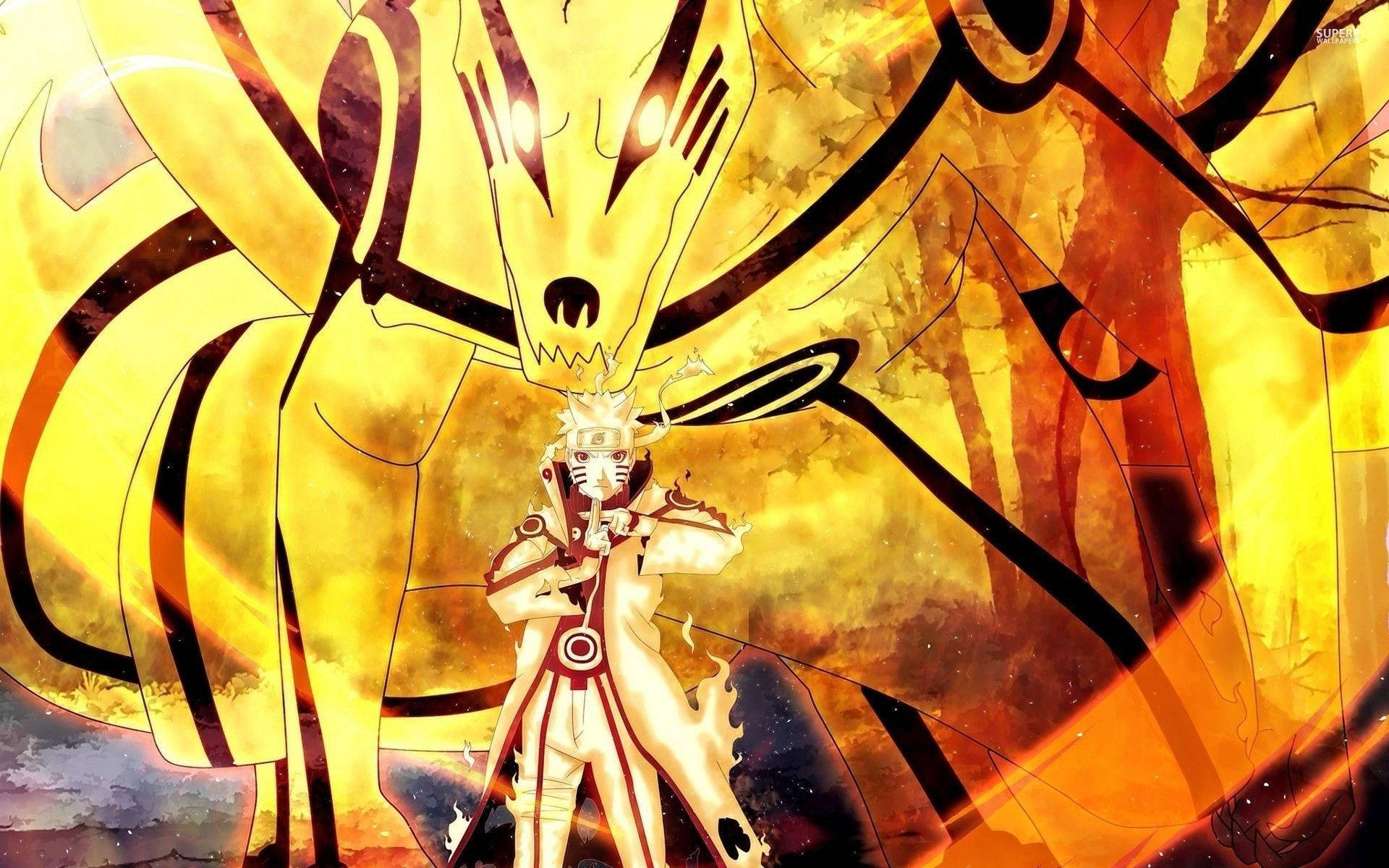 วอลเปเปอร์โน๊ตบุ๊ค Kurama ลึกลับและ Naruto โหมด Biju วอลเปเปอร์