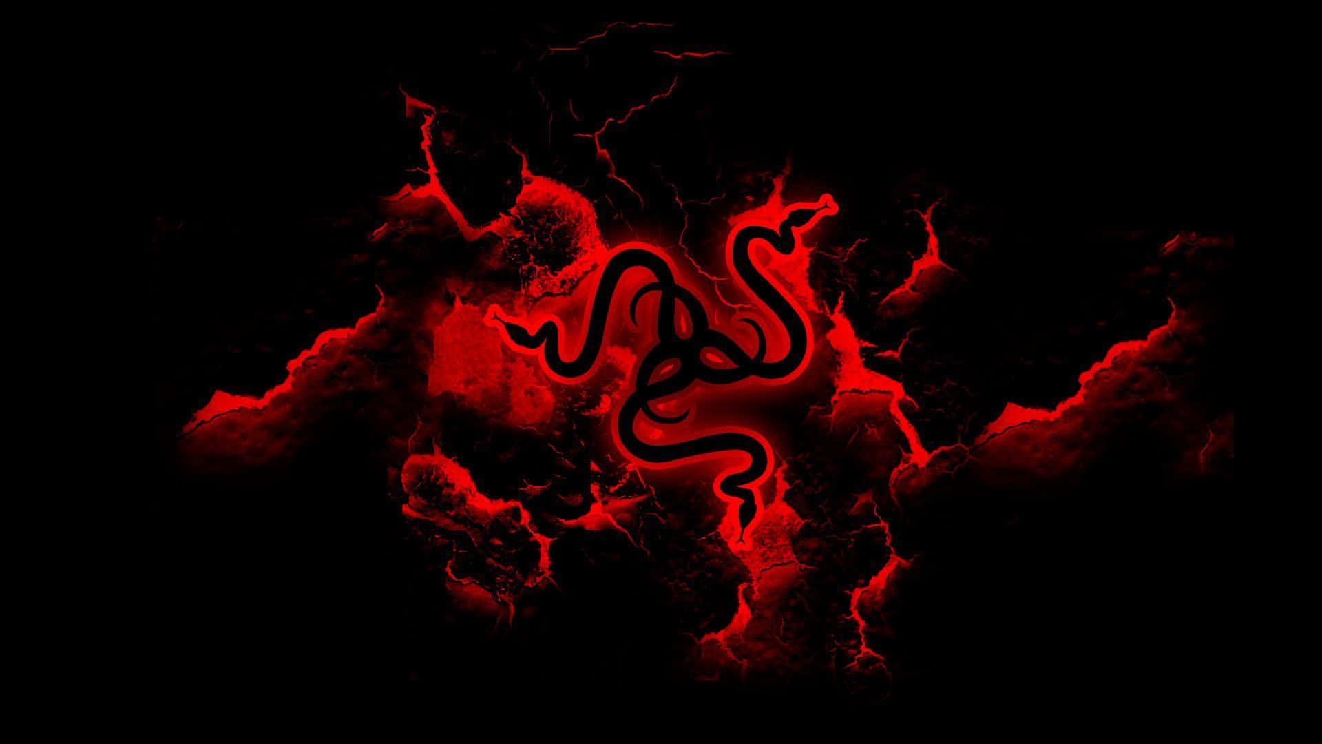 วอลเปเปอร์โลโก้ Razer สีแดงสำหรับเกมมิ่ง วอลเปเปอร์