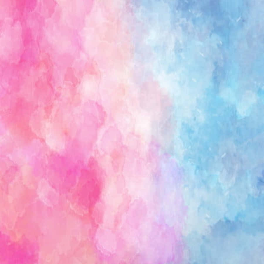 วอเตอร์คัลเลอร์ชมพูและฟ้าแนวสวยงาม วอลเปเปอร์