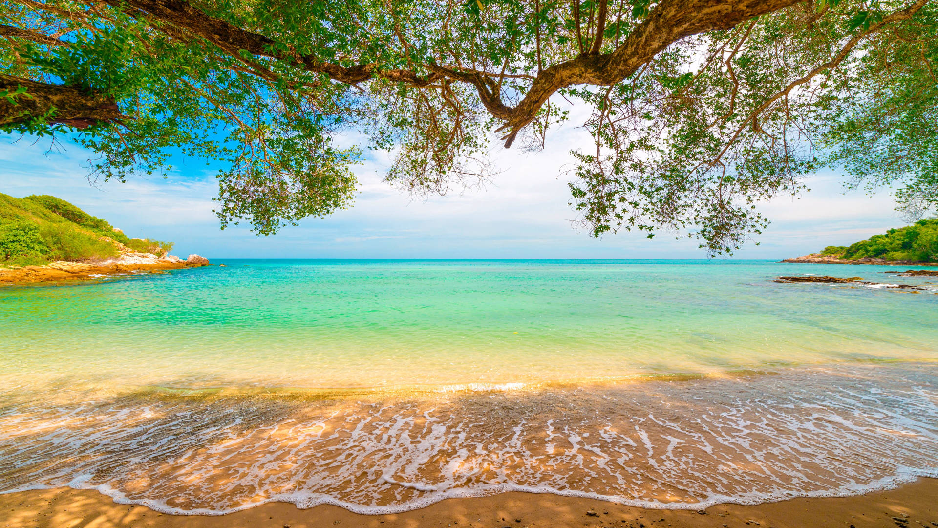 ชายหาดเต็มจอเดสก์ท็อป — ธรรมชาติ วอลเปเปอร์