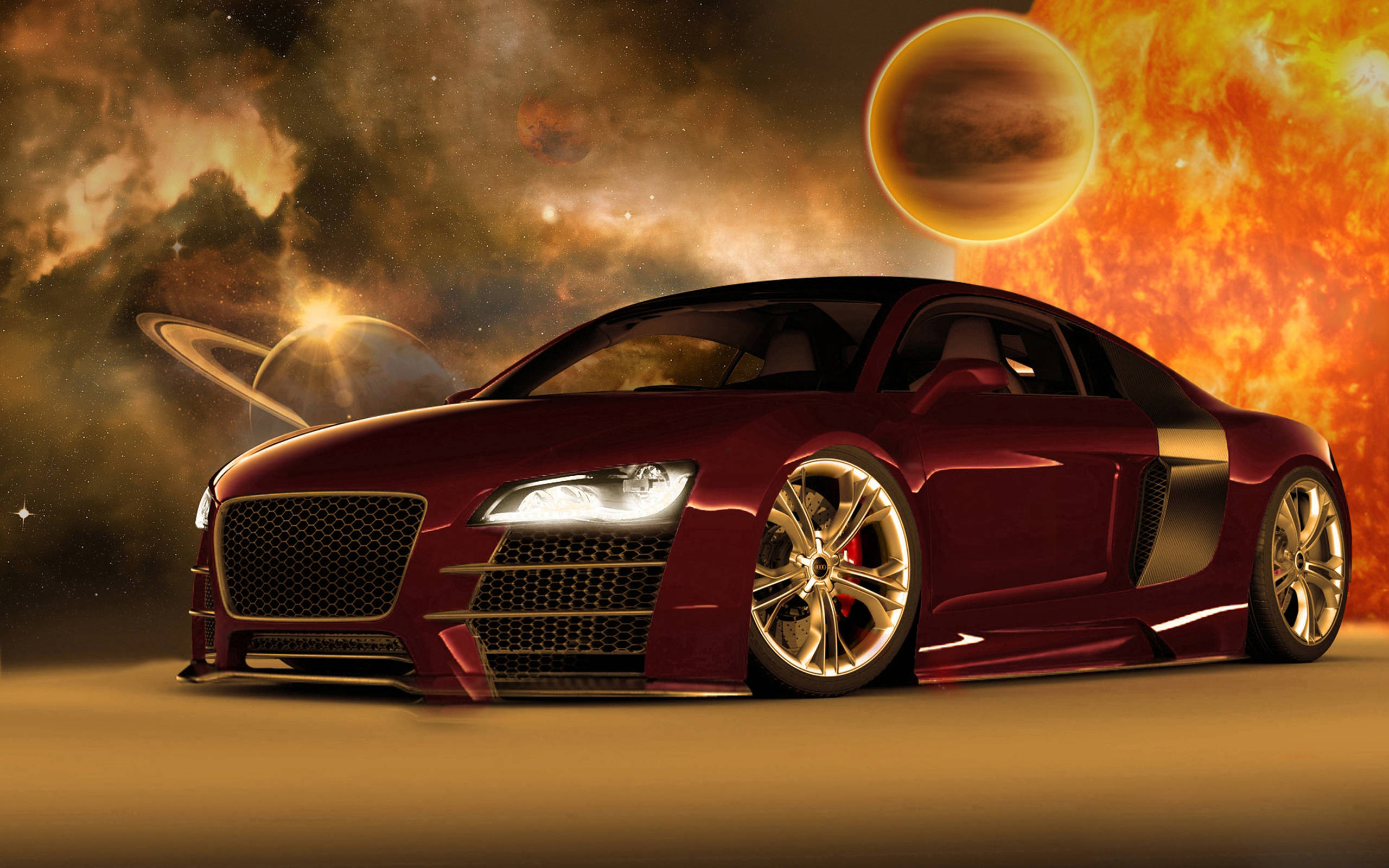 ศิลปะ Audi สีแดงสุดเท่ วอลเปเปอร์