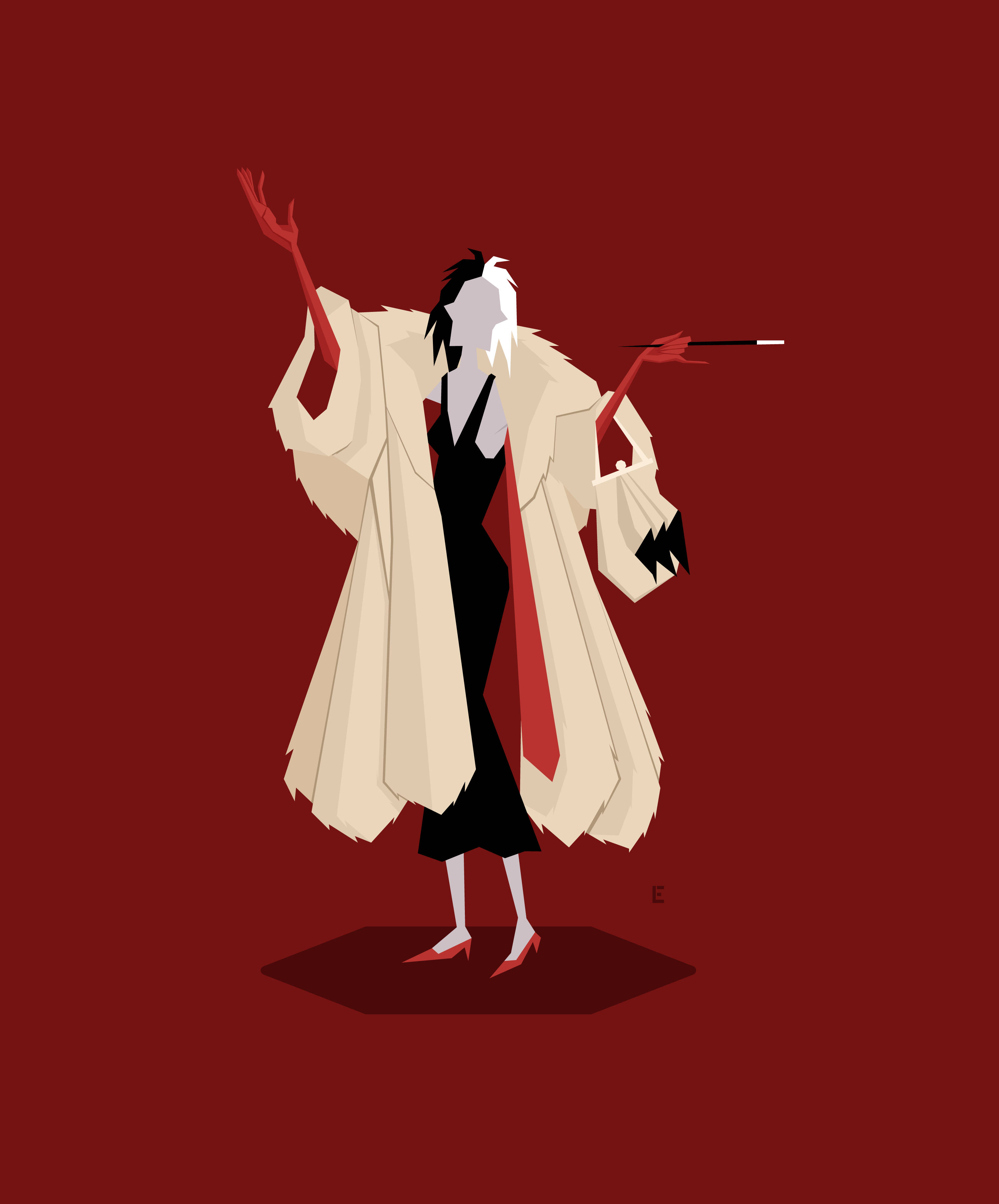 ศิลปะมินิมอล Cruella วอลเปเปอร์