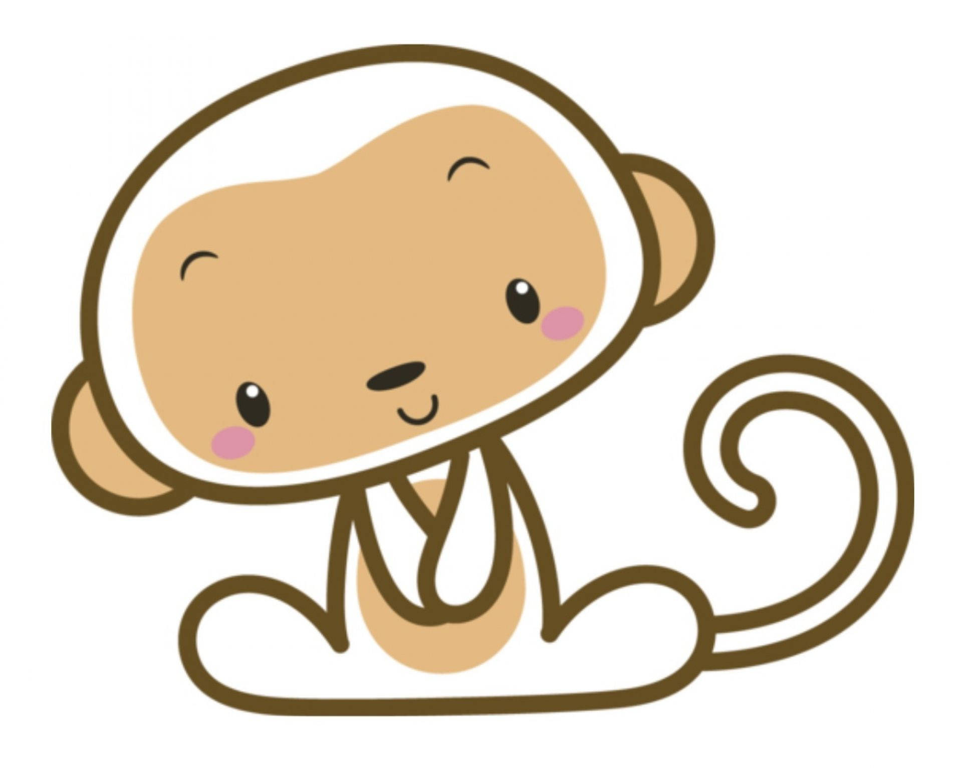 ศิลปะลิงน่ารักสไตล์มินิมอล วอลเปเปอร์