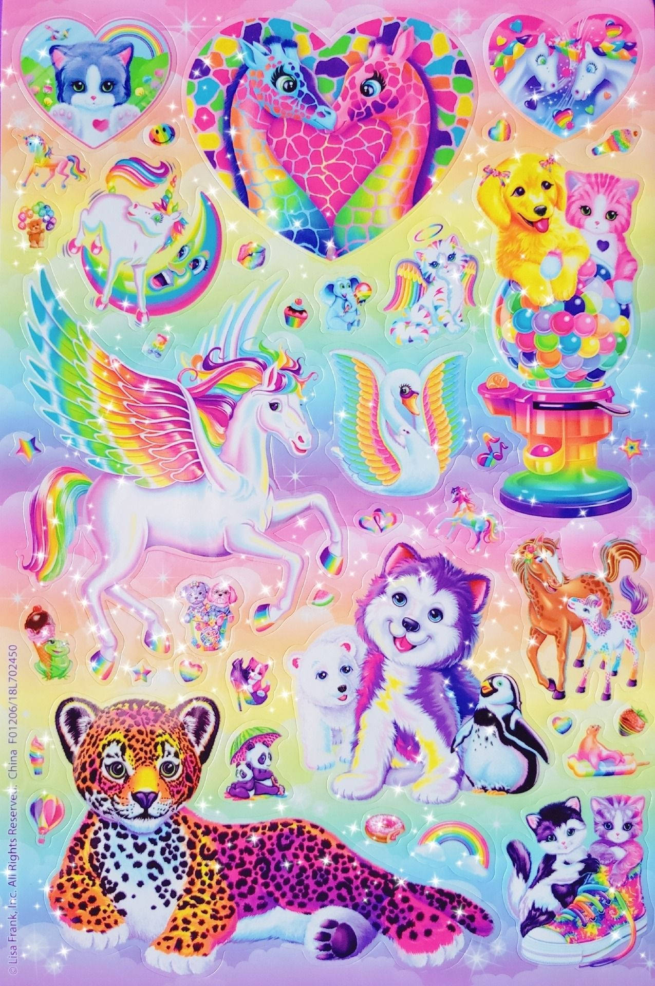 สติกเกอร์ตัวละคร Lisa Frank วอลเปเปอร์