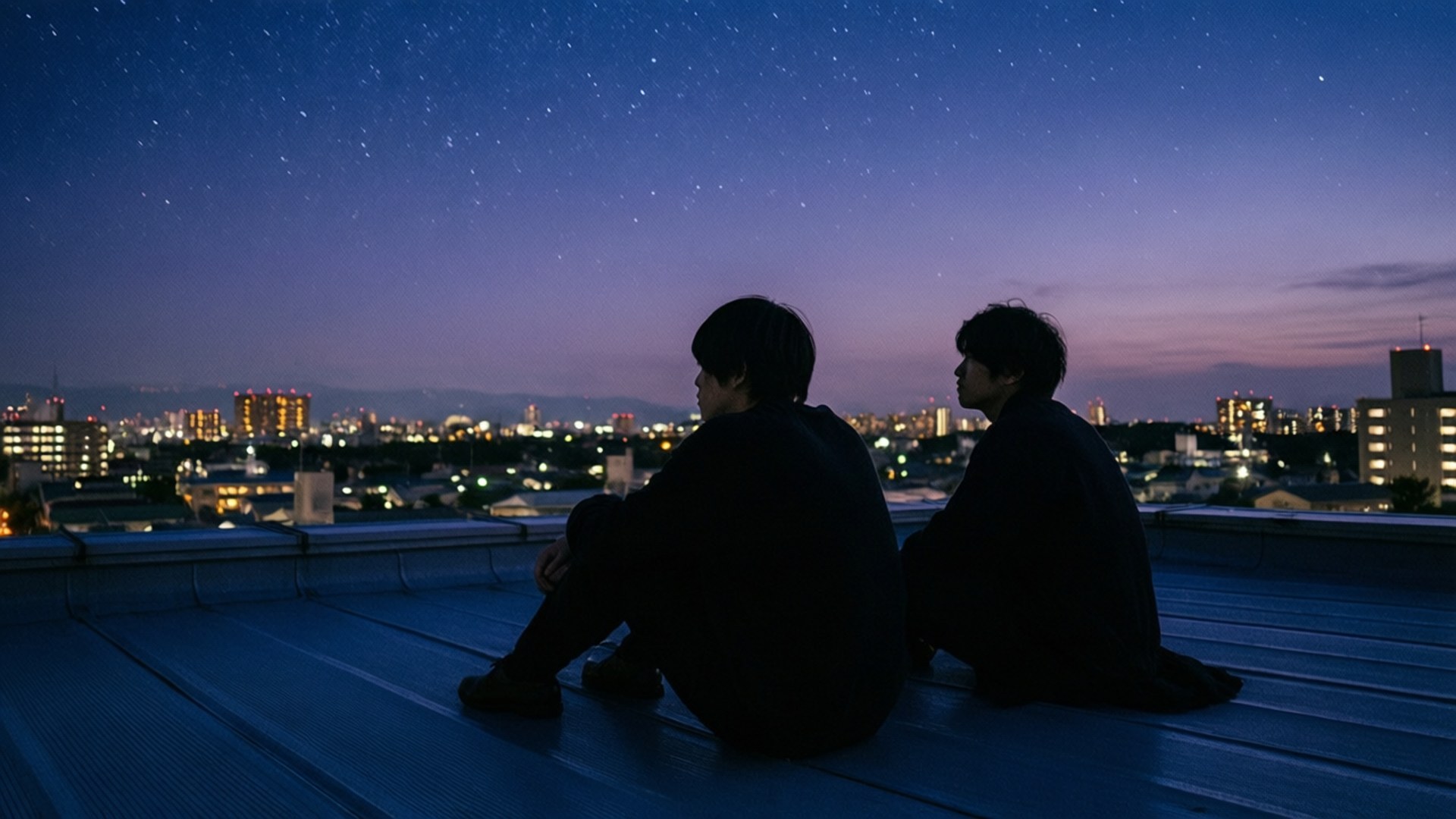 สนทนาพลบค่ำบนดาดฟ้าโรงเรียน วอลเปเปอร์