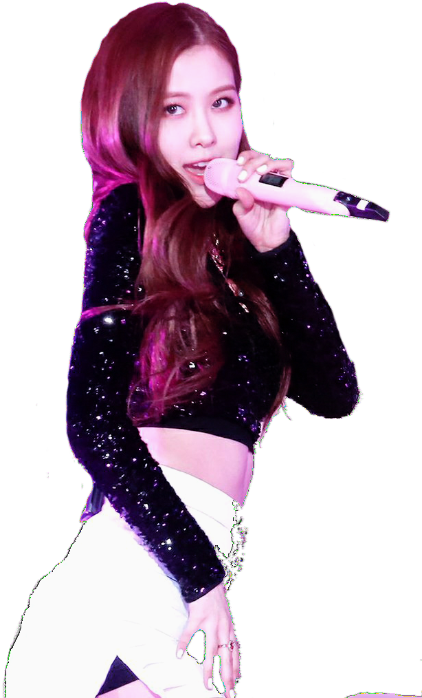สมาชิกวง Blackpink กำลังร้องเพลงบนเวที.PNG วอลเปเปอร์