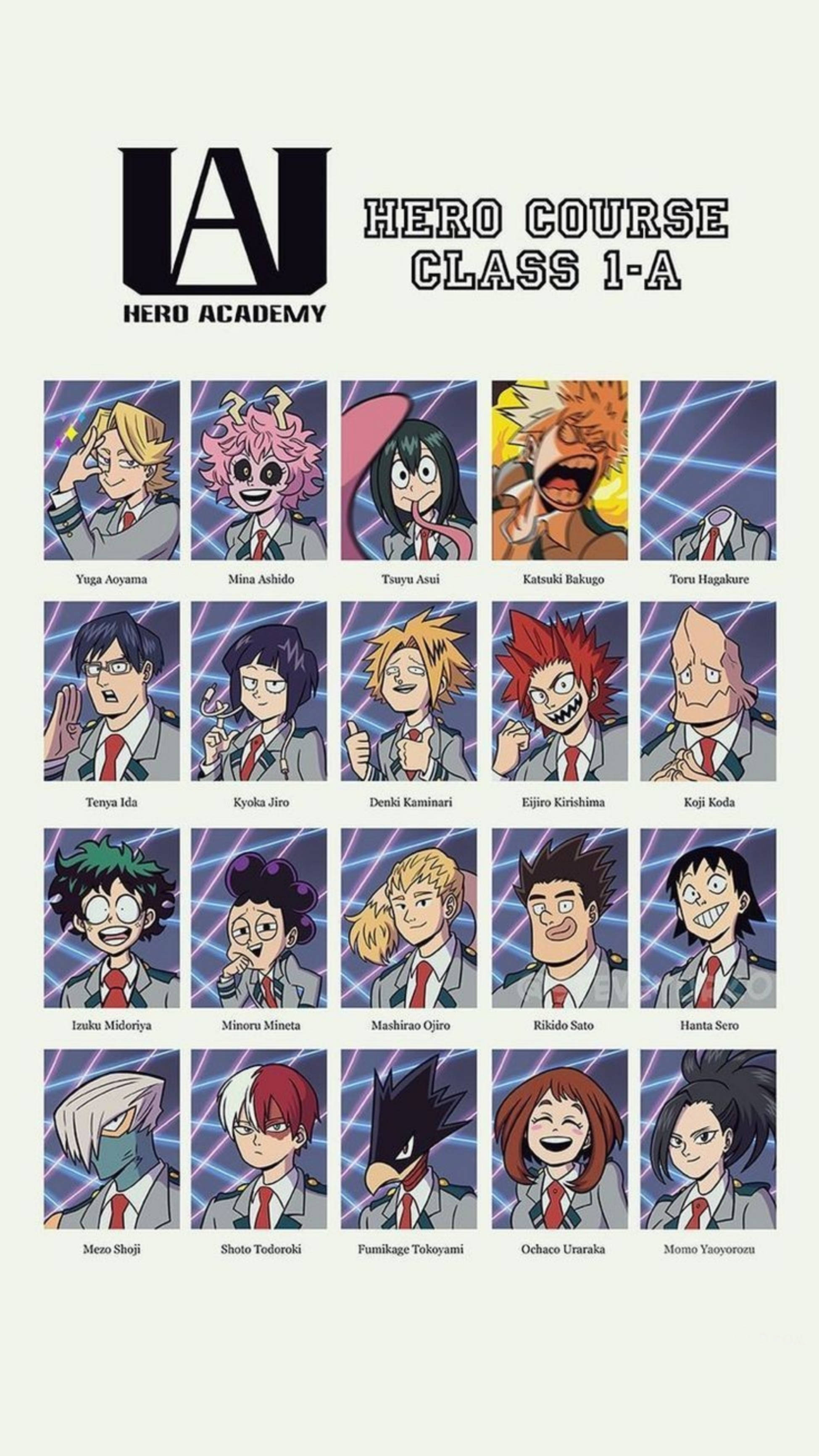 สมุดรุ่น Class 1-A My Hero Academia สำหรับ iPhone วอลเปเปอร์