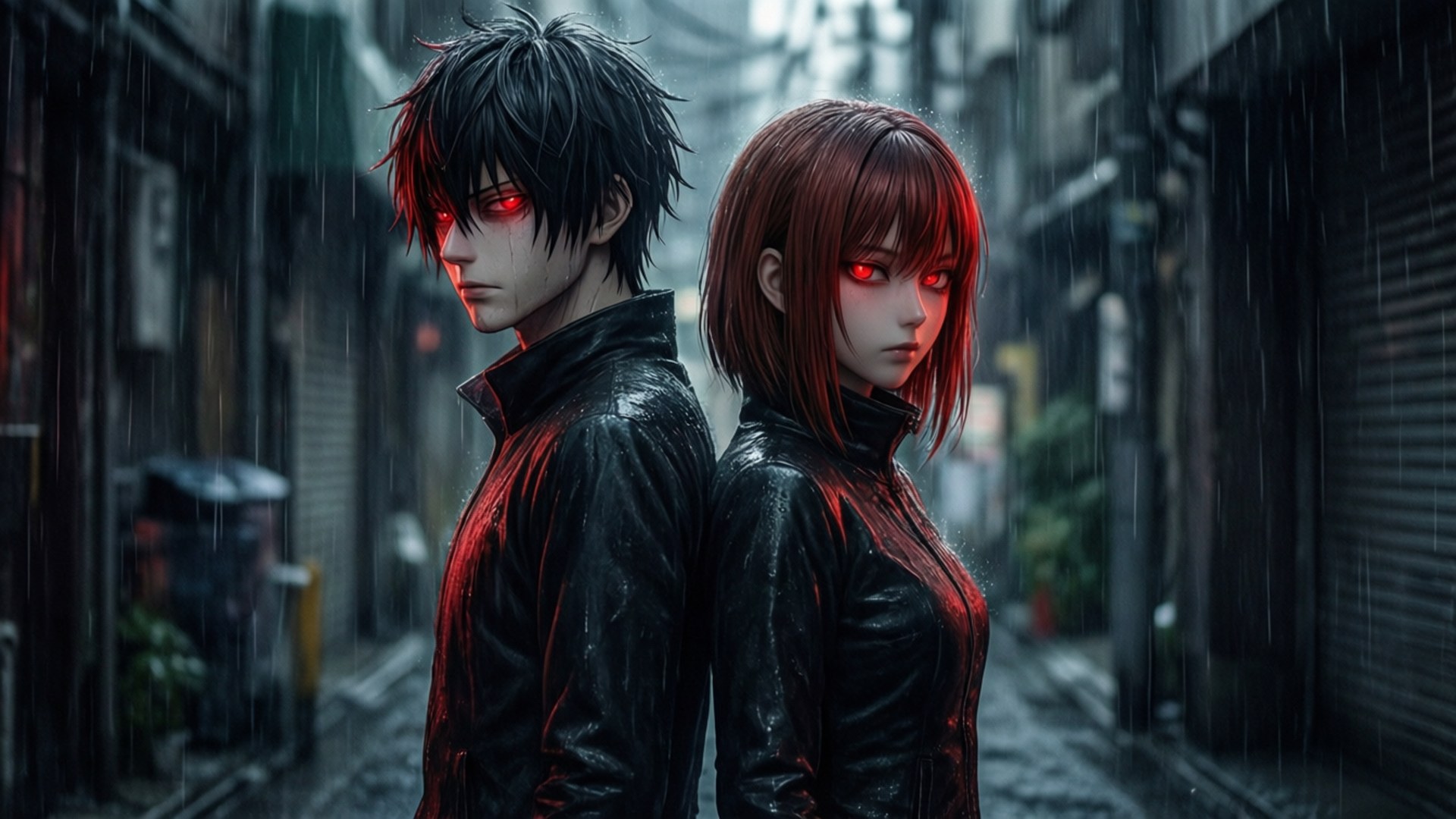 สองคนกลางสายฝน วอลเปเปอร์