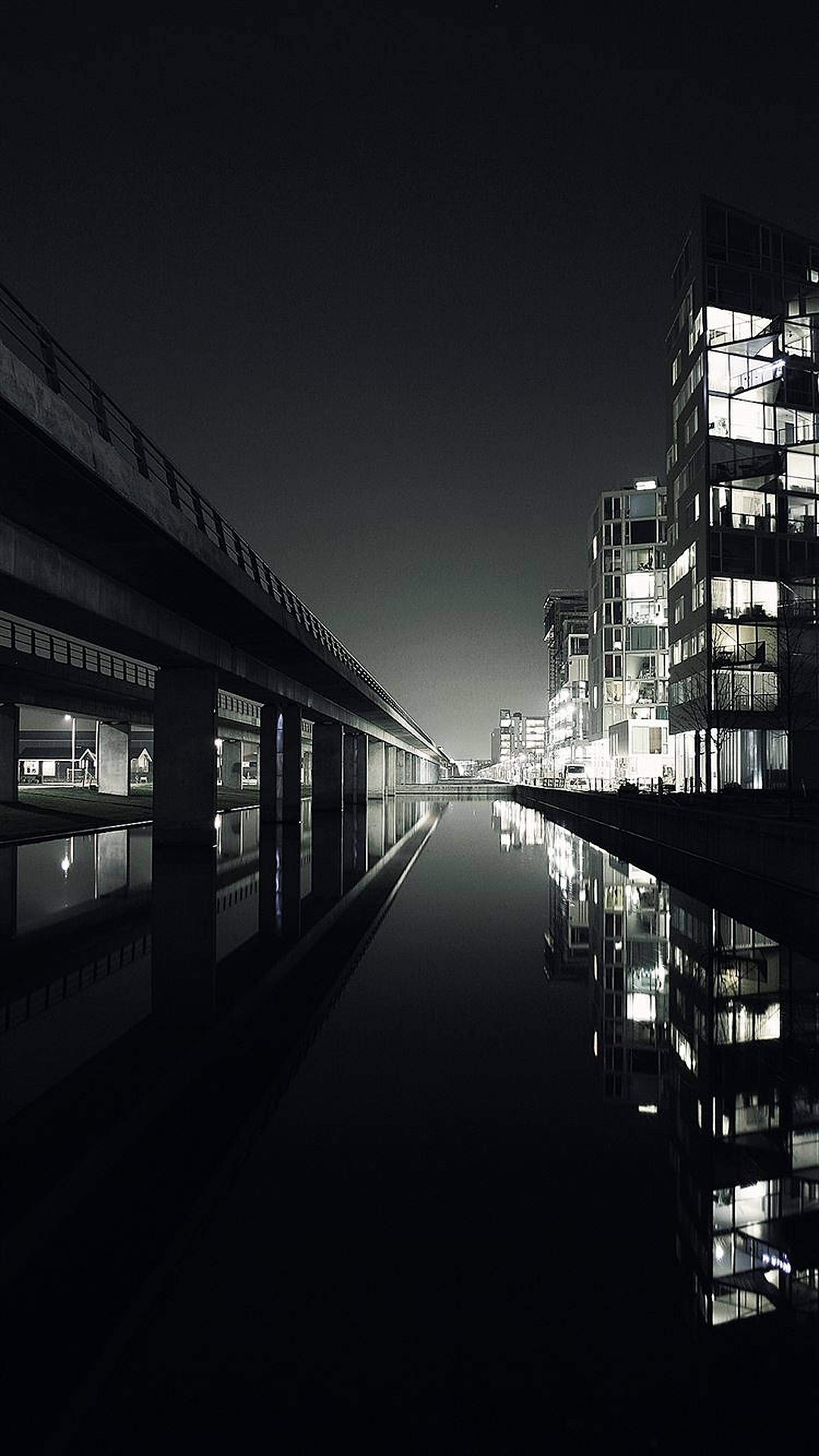 สะพานในเมืองยามค่ำ วอลเปเปอร์