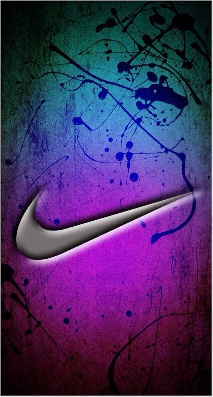 สัญลักษณ์ Nike สุดเท่ พร้อมรอยสีกระเด็น วอลเปเปอร์