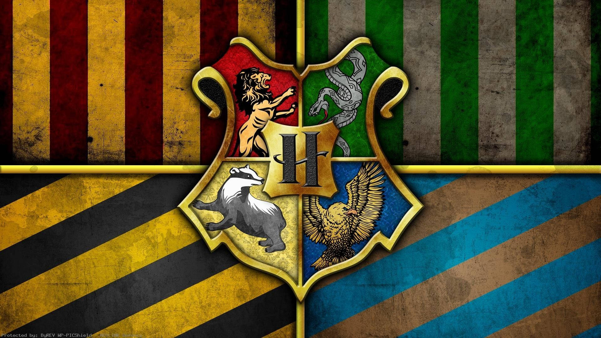 สัญลักษณ์ประจำบ้านสีทอง Harry Potter สำหรับแล็ปท็อป วอลเปเปอร์